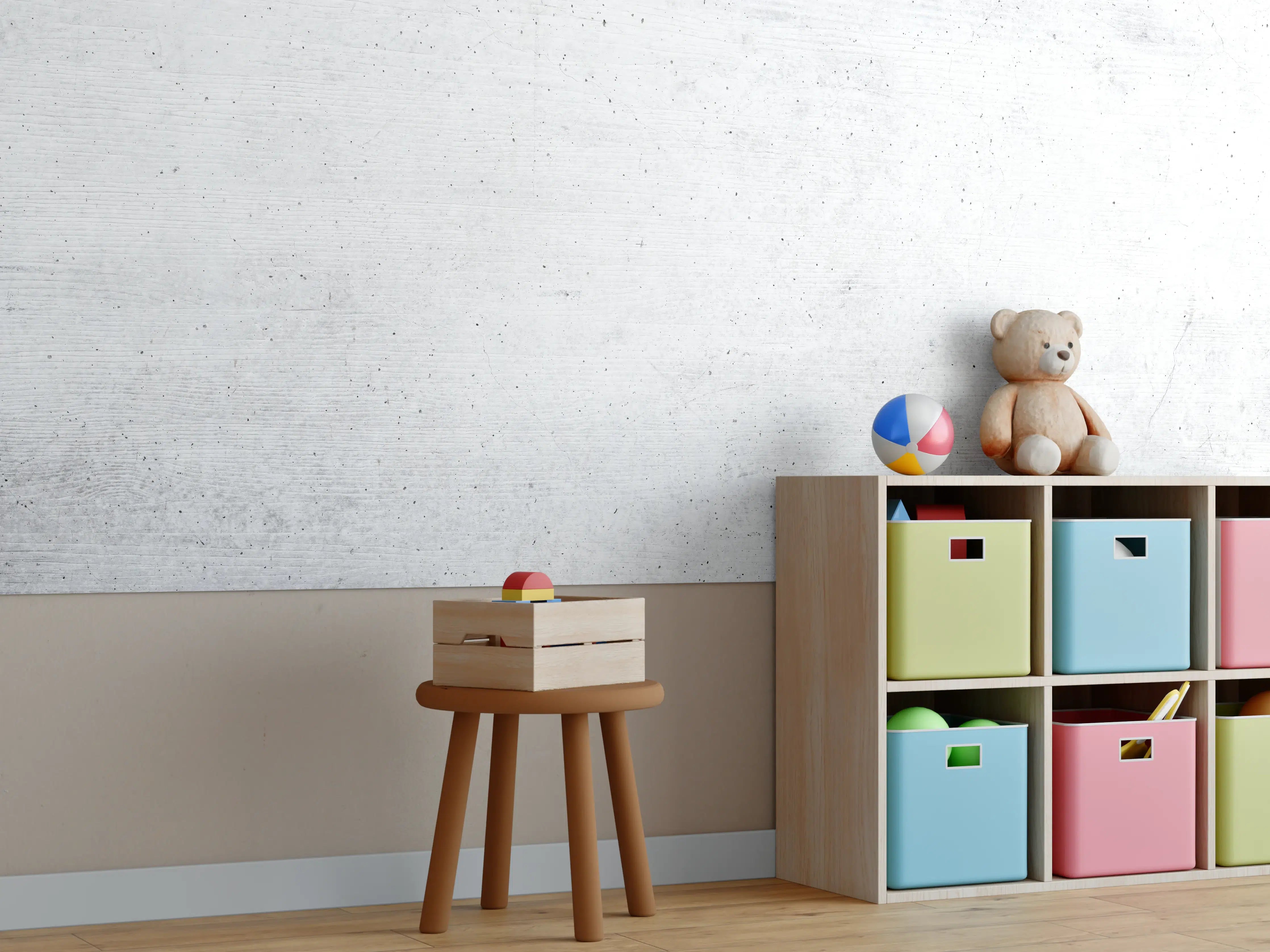 Kinderzimmer Wandgestaltung - Weiße historische Betonwand