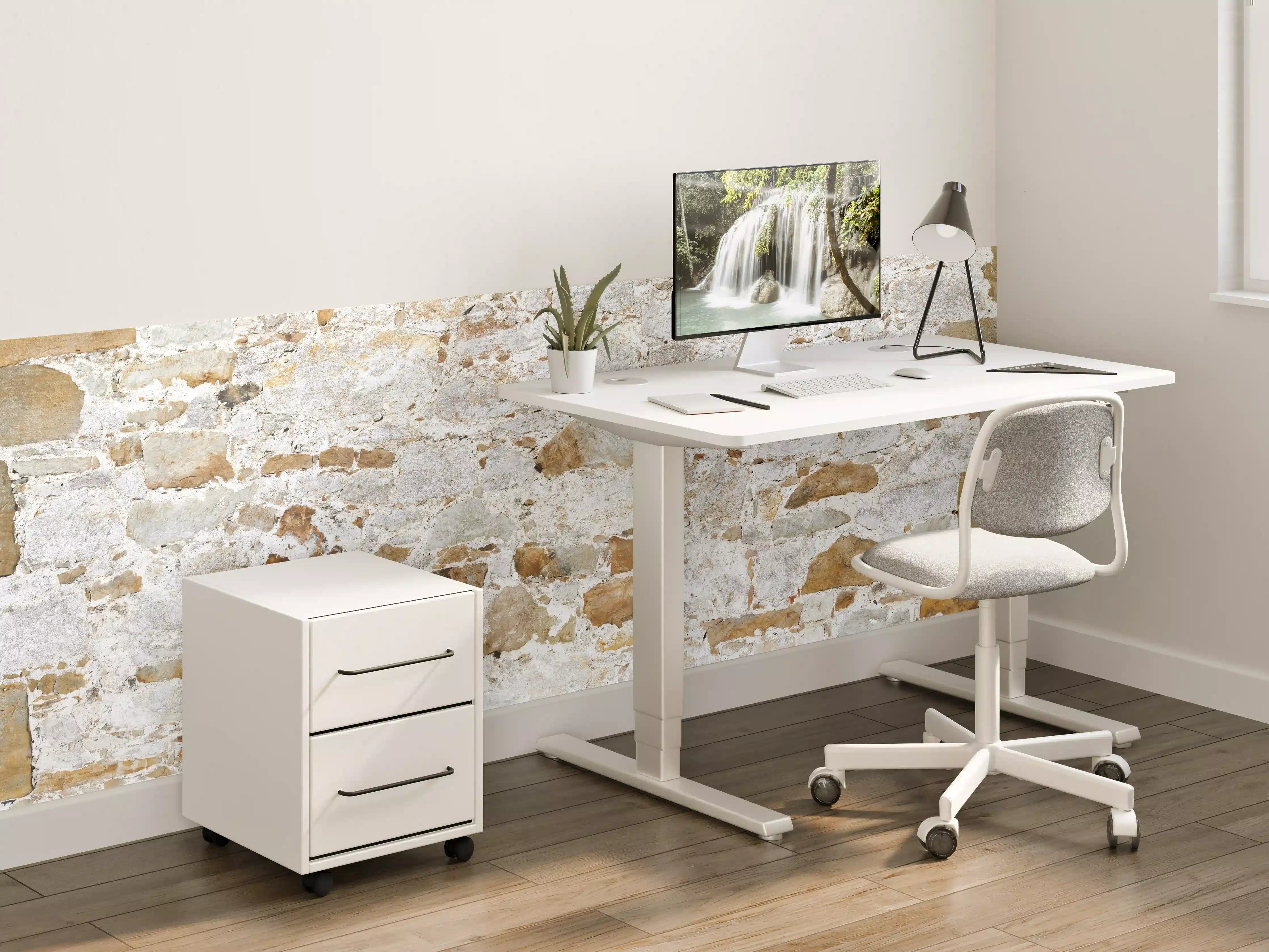 Kinderzimmer Wandgestaltung - Weiße rustikale Steinmauer