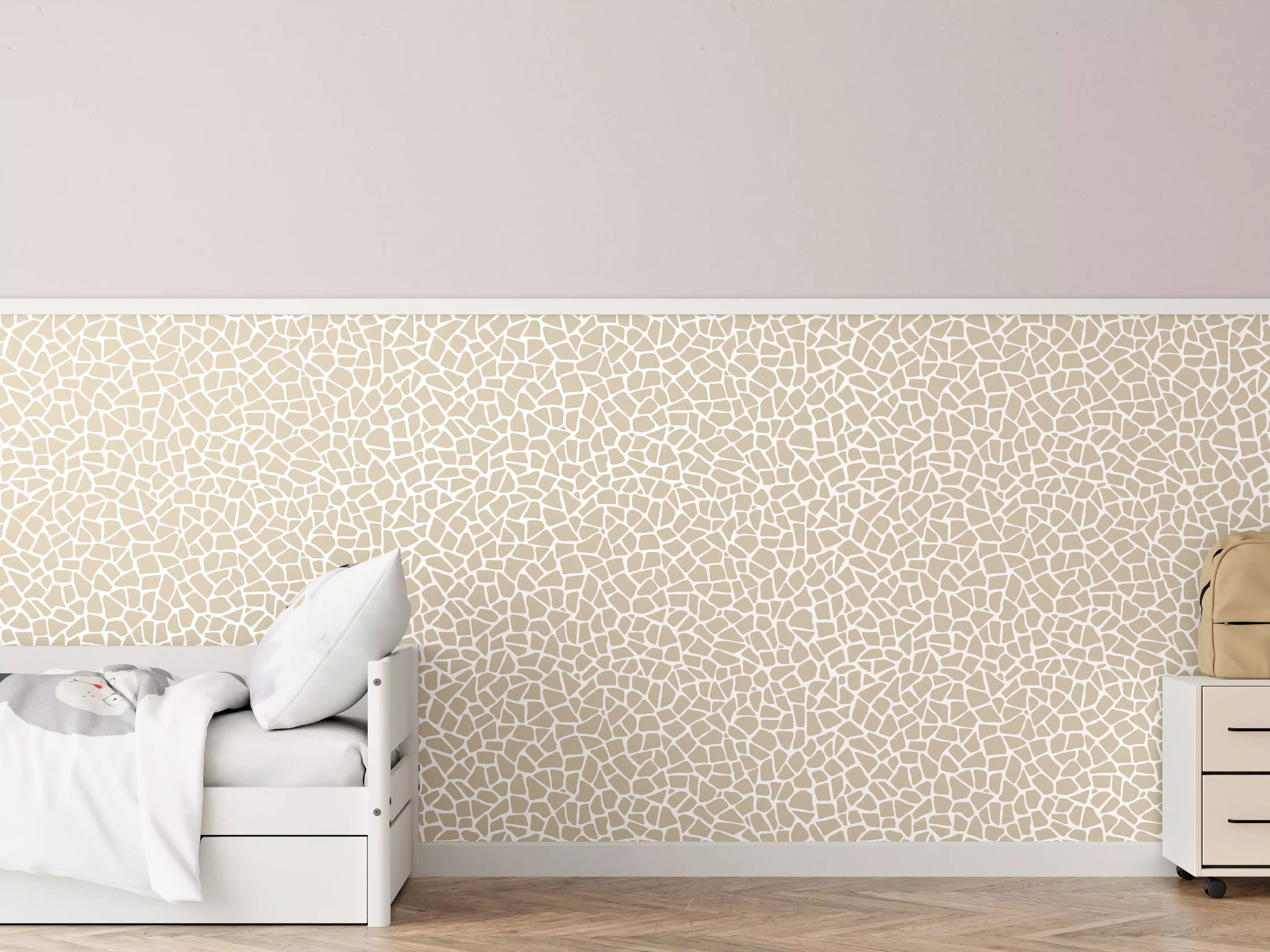 Kinderzimmer Wandgestaltung - Weiße und beige-flächen mit fein strukturierter Textur