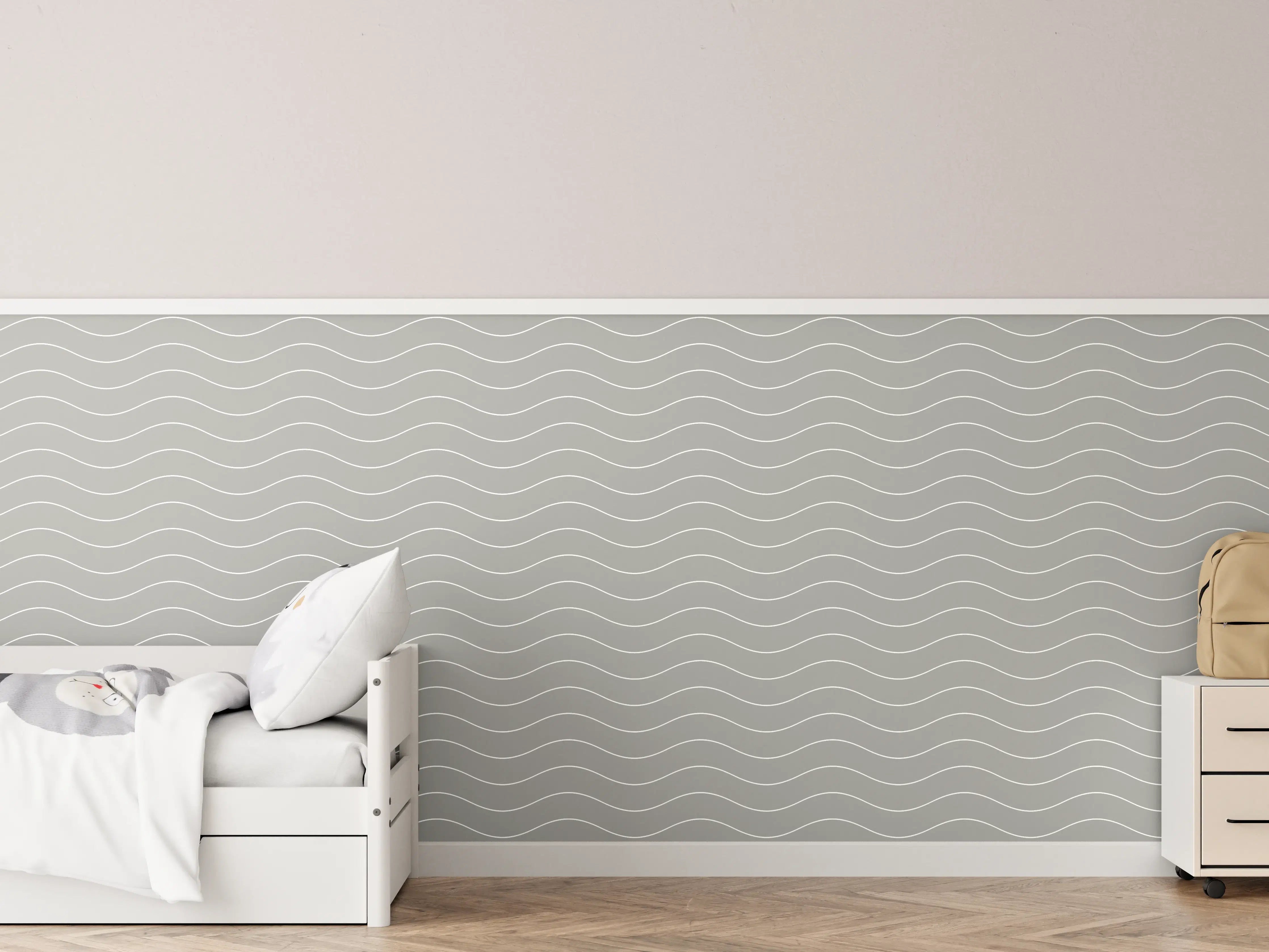 Kinderzimmer Wandgestaltung - Weiße und graue Marmor-Textur