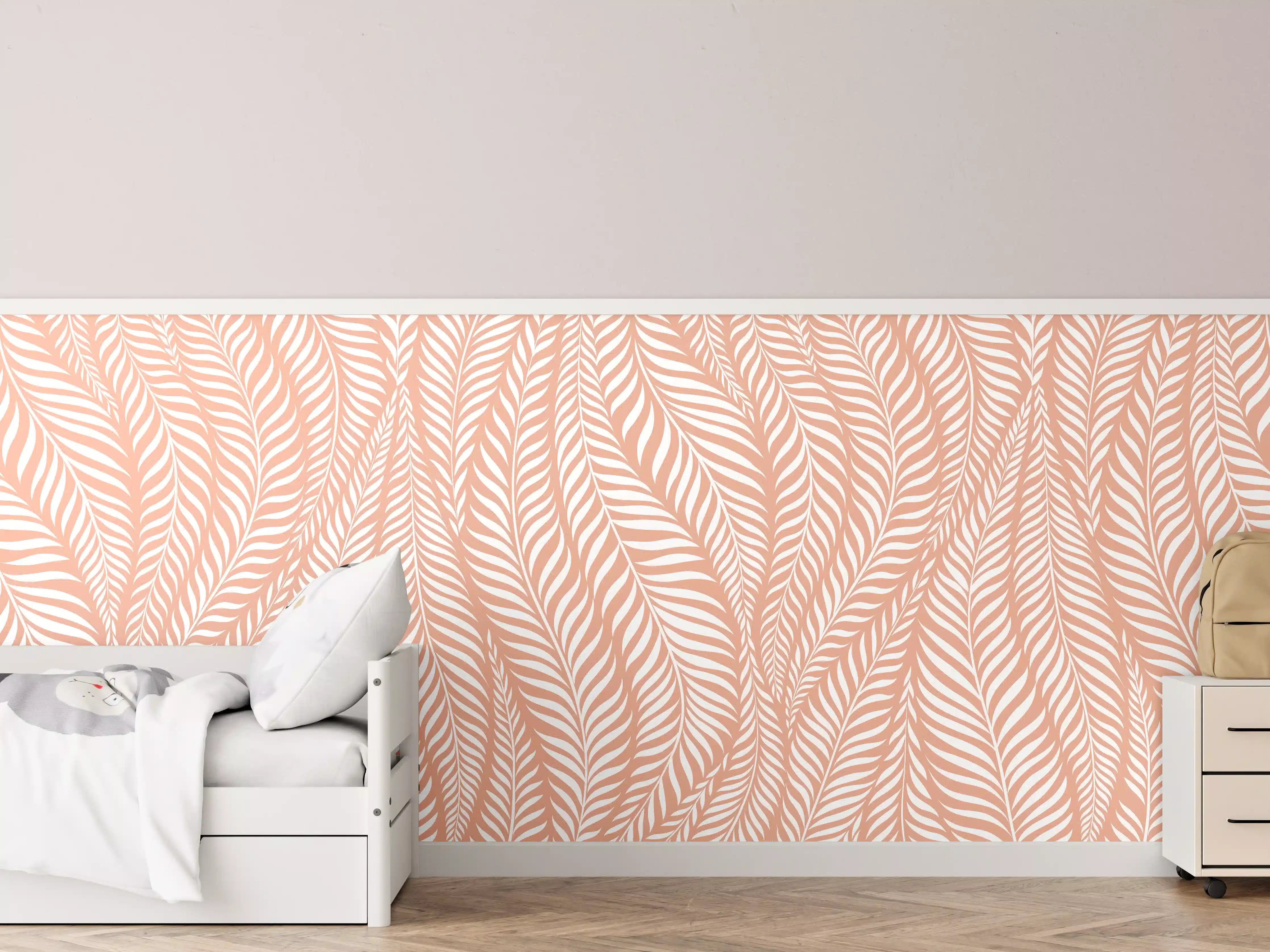 Kinderzimmer Wandgestaltung - Weiße und graue zarte Muster