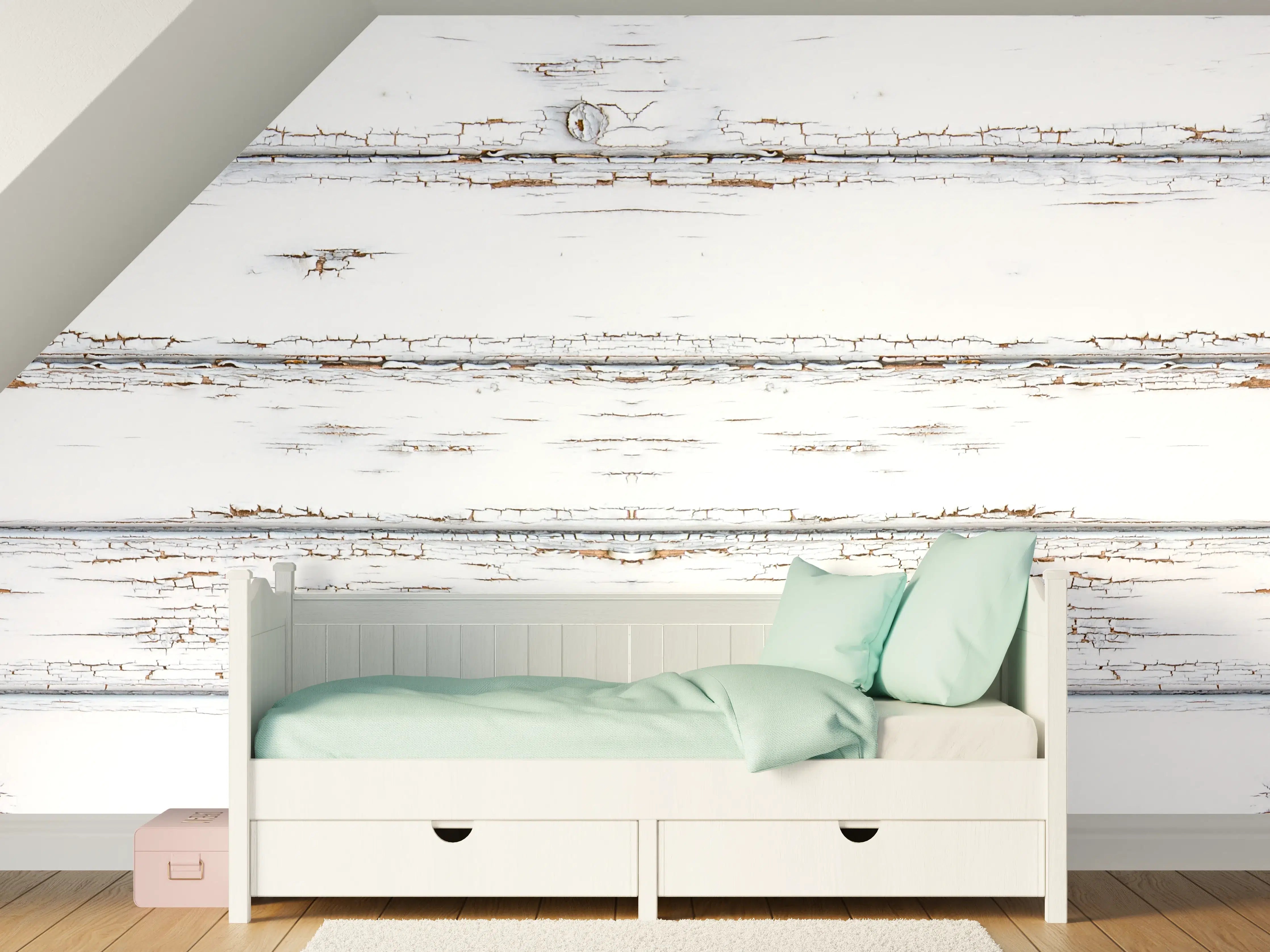 Kinderzimmer Wandgestaltung - Weiße zerfallenden Holz