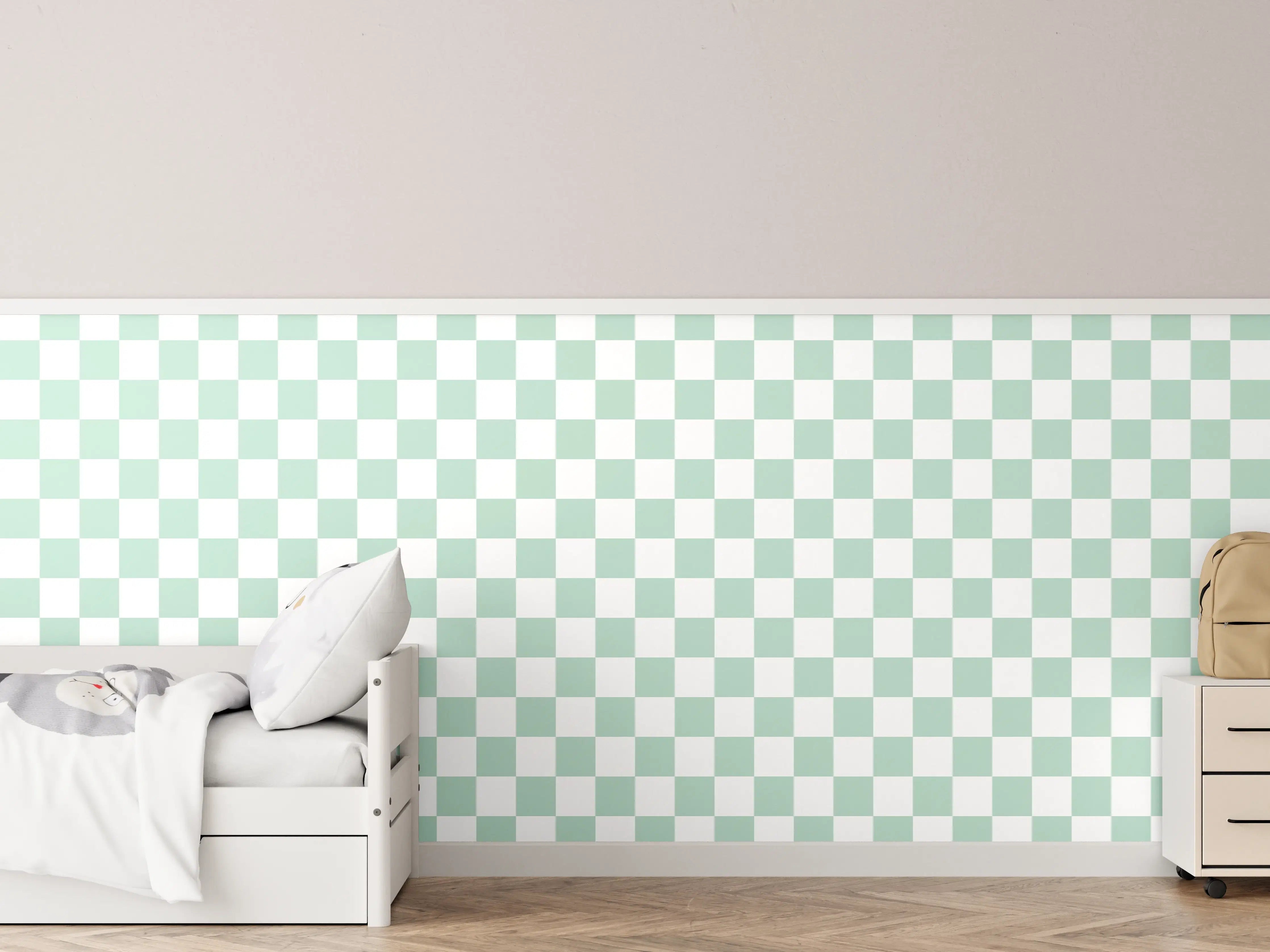 Kinderzimmer Wandgestaltung - Weiße, graue Fliesen mit moderner Struktur