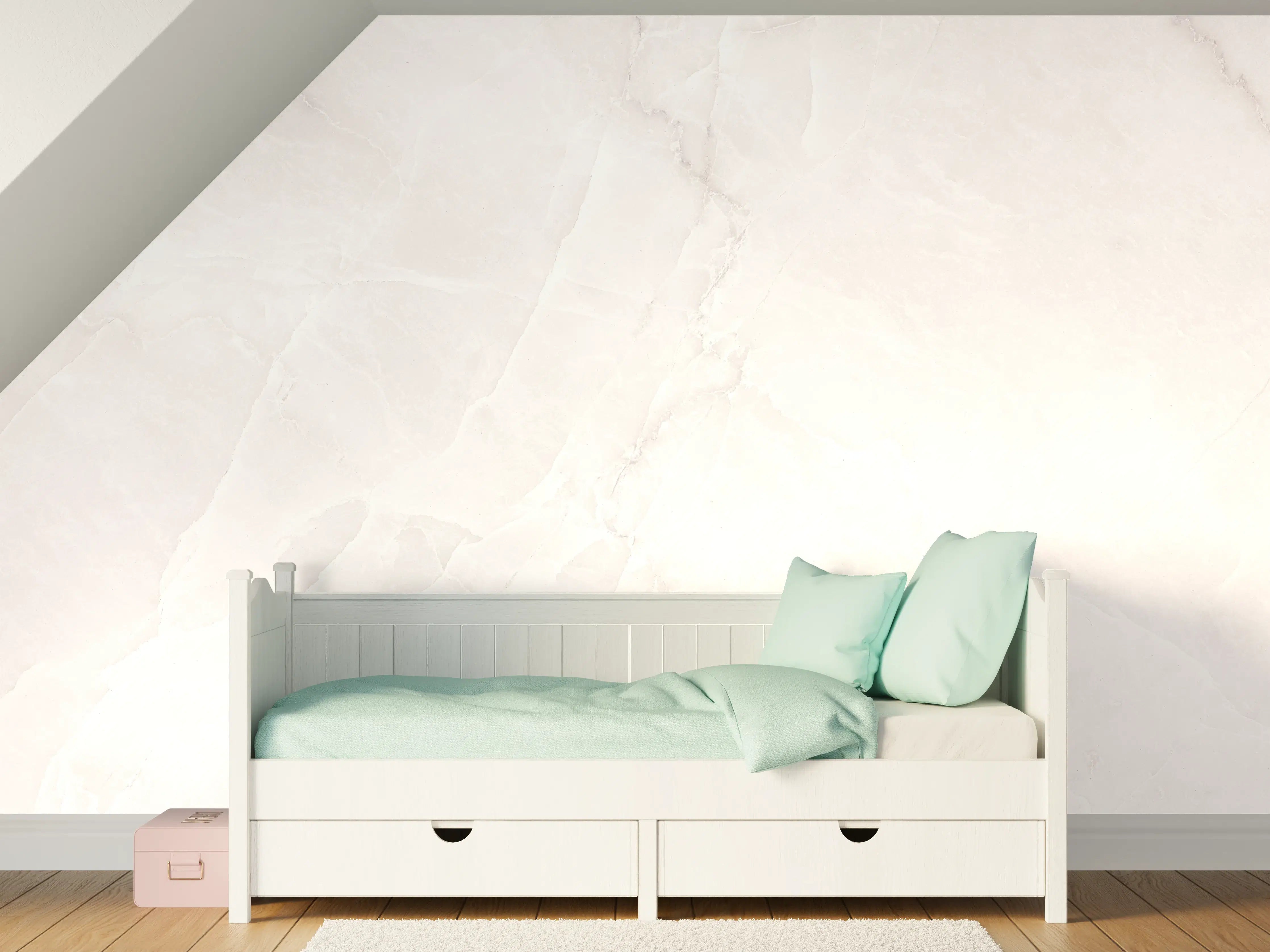 Kinderzimmer Wandgestaltung - Weißer Marmor
