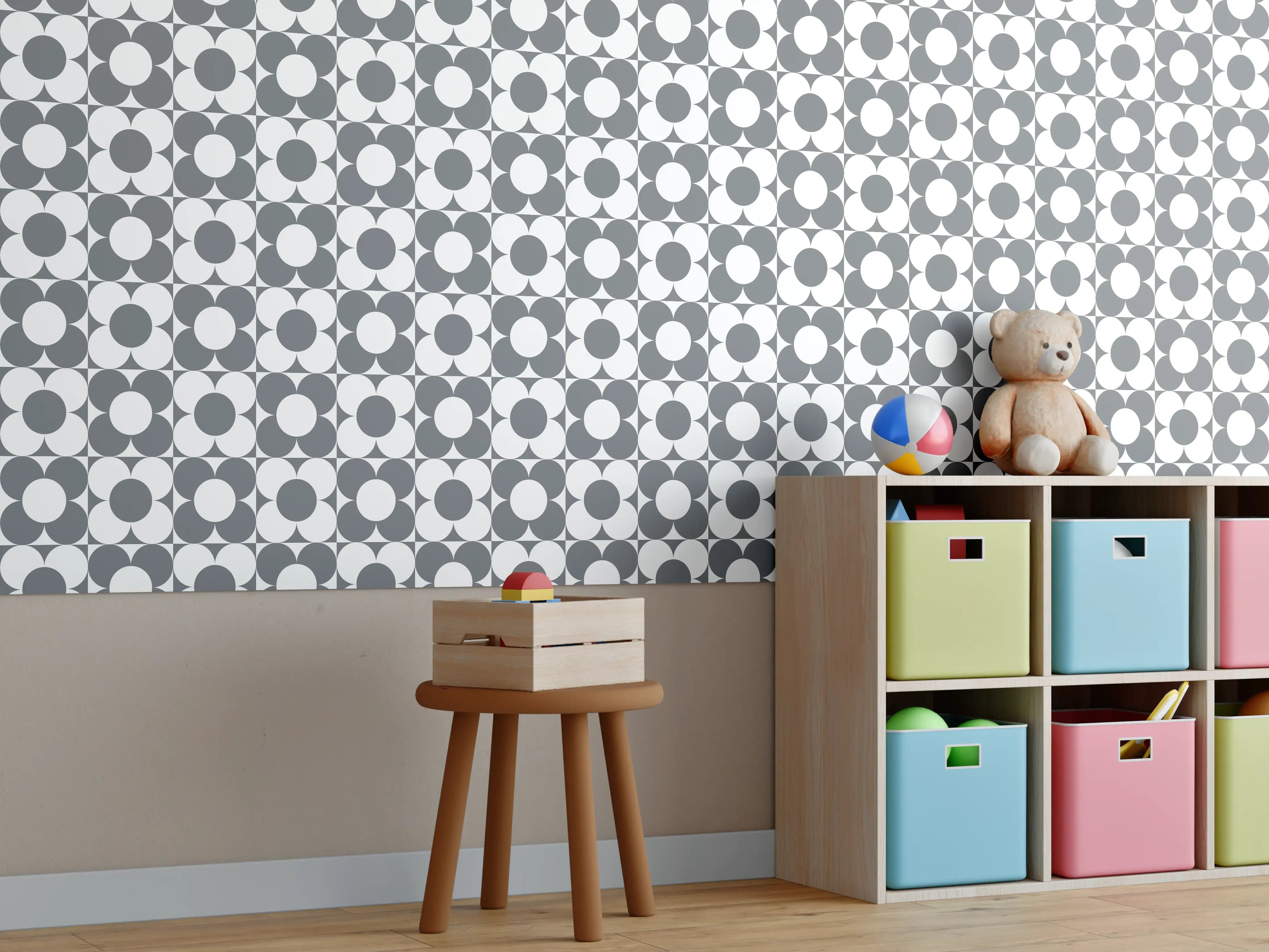 Kinderzimmer Wandgestaltung - Weißer Marmor mit dezenten Graunuancen und Textur