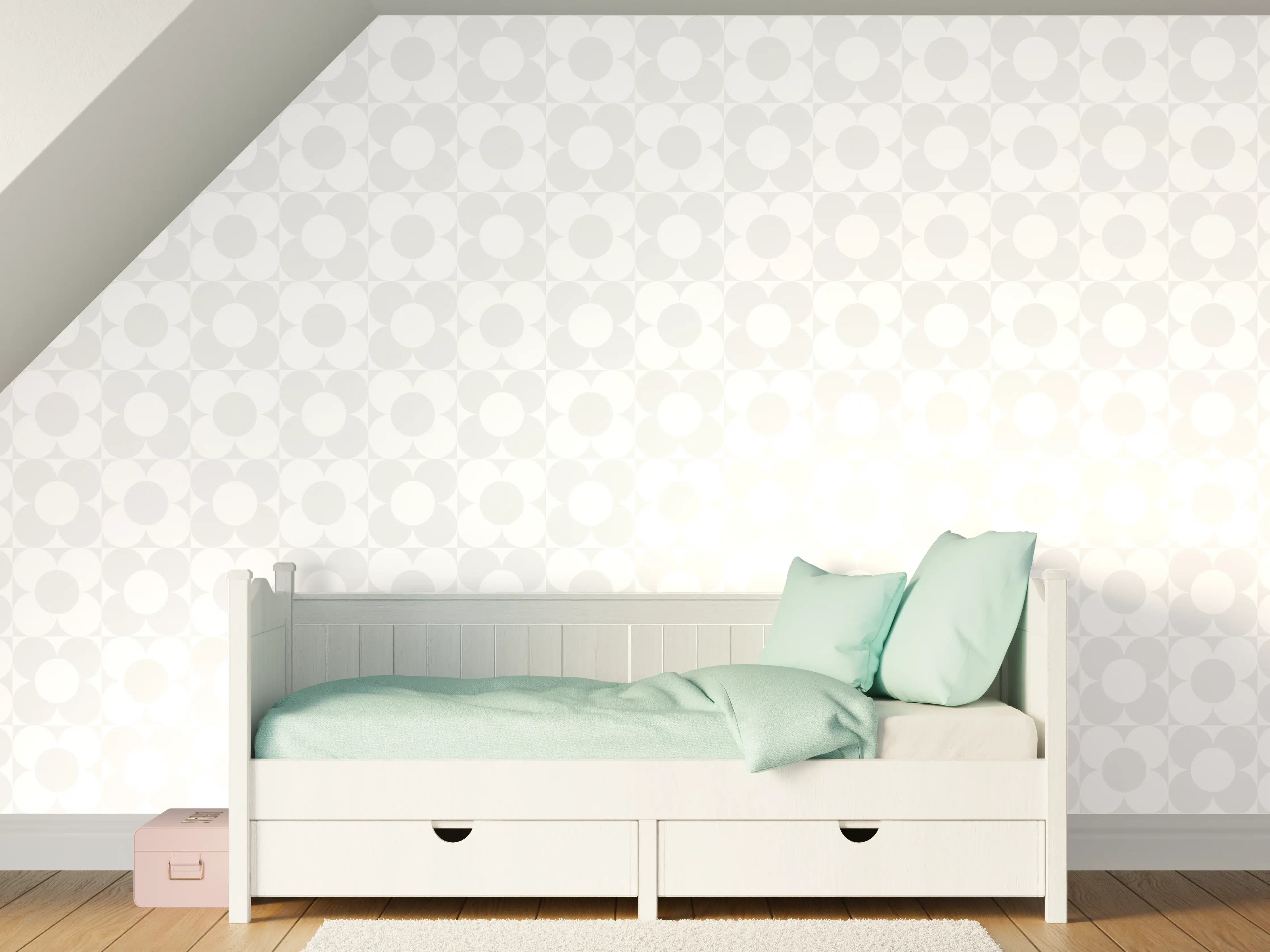 Kinderzimmer Wandgestaltung - Weißer Marmor mit feinen Grau-Nuancen