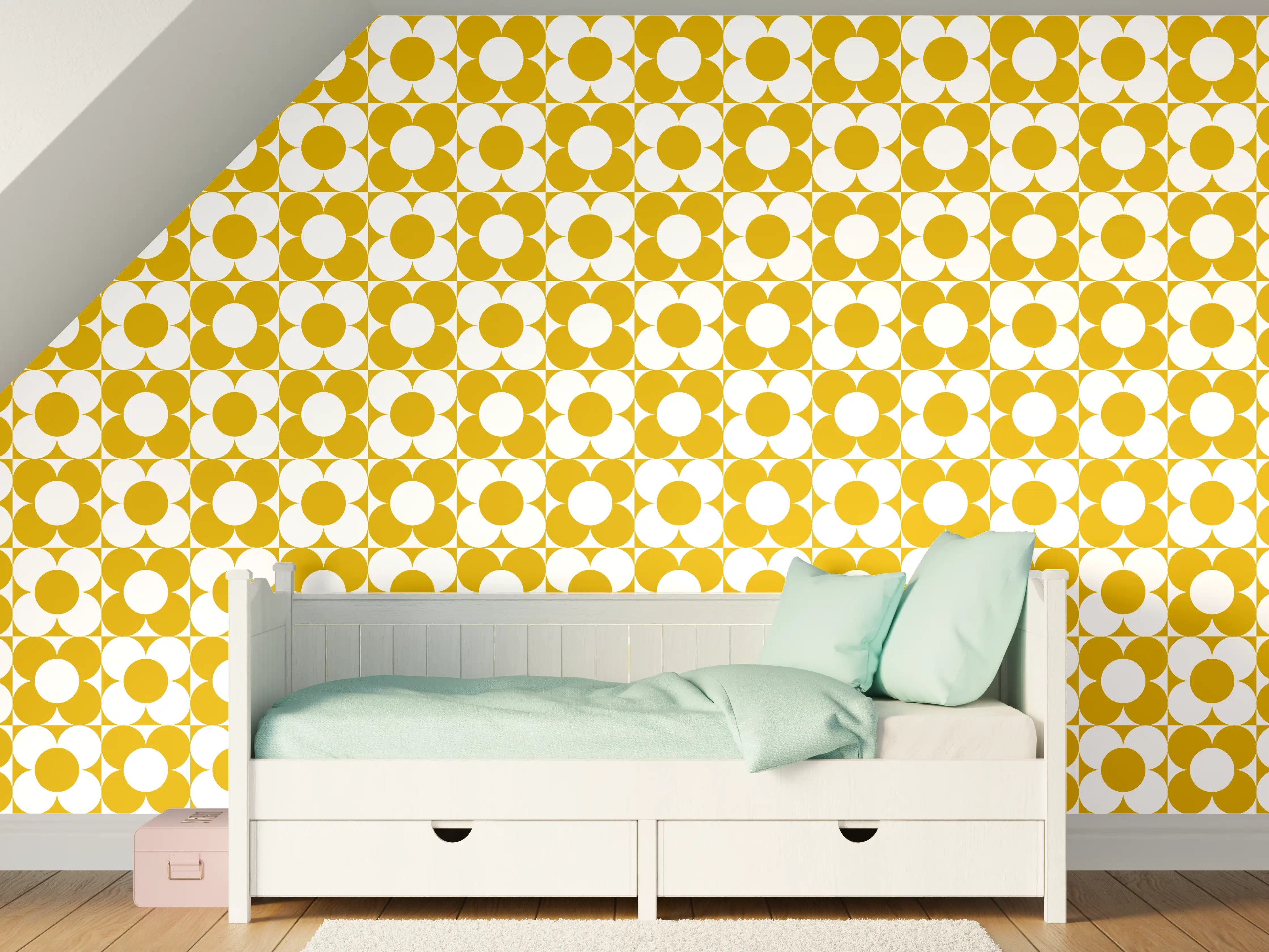 Kinderzimmer Wandgestaltung - Weißer Marmor mit feinen Grau Nuancen und Textur