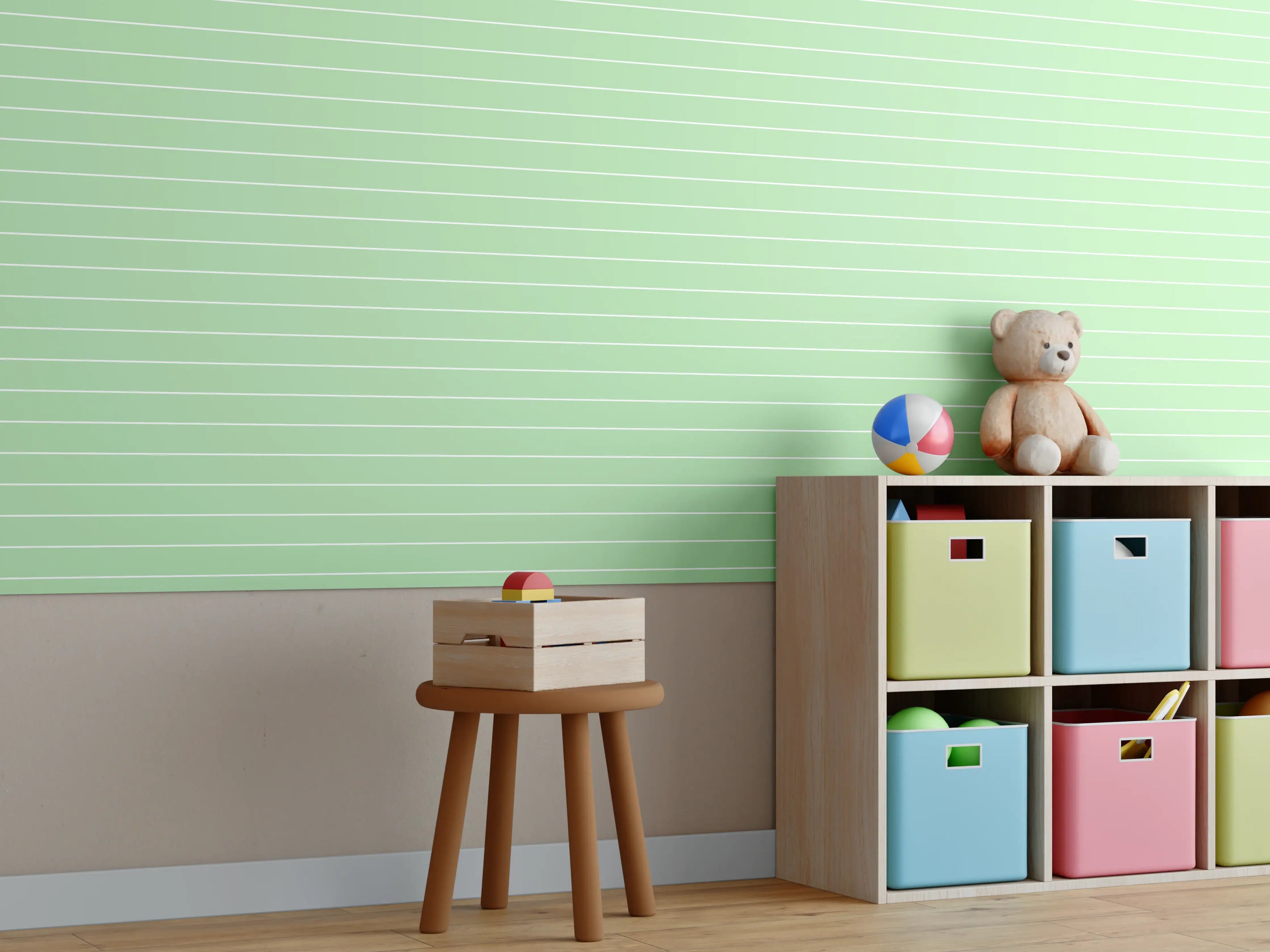 Kinderzimmer Wandgestaltung - Weißer Marmor mit feinen Graunuancen und Textur
