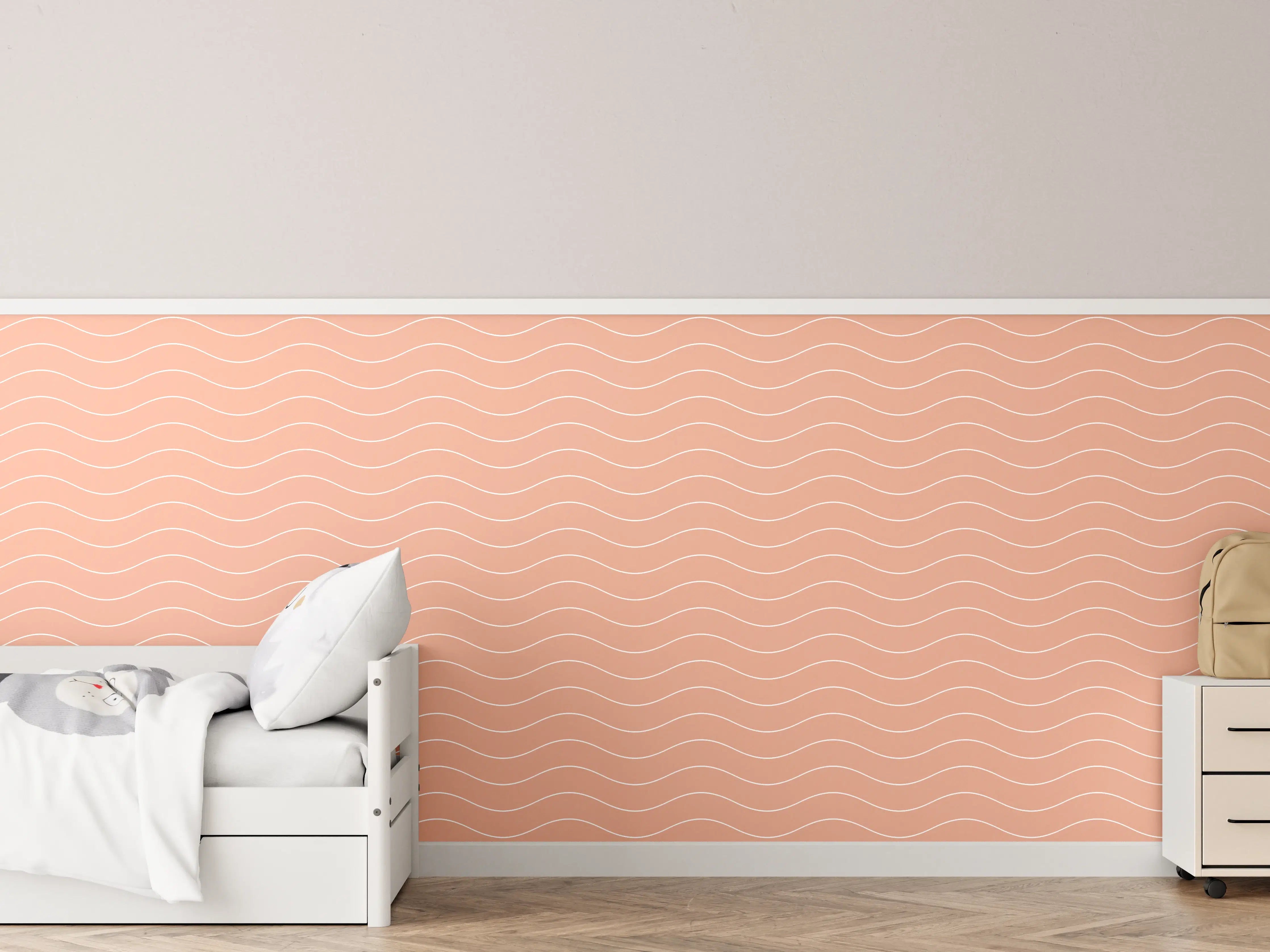 Kinderzimmer Wandgestaltung - Weißer Marmor mit hellgrauen Nuancen