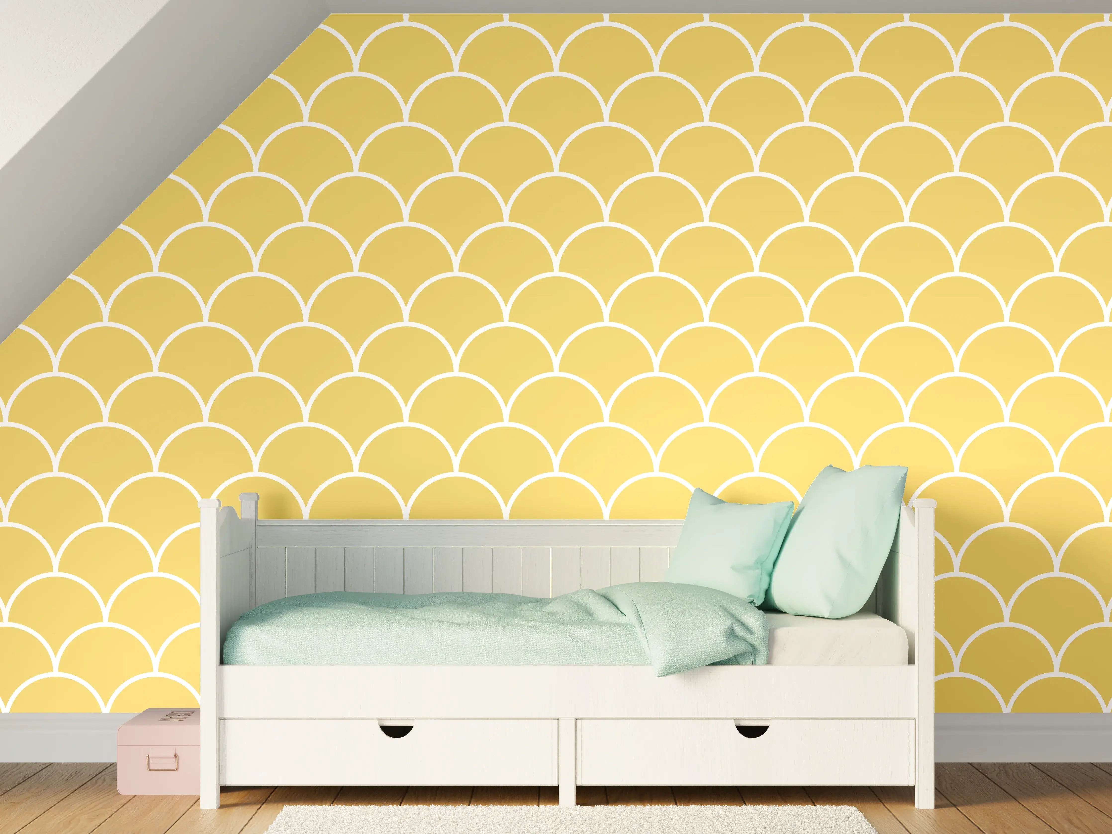 Kinderzimmer Wandgestaltung - Weißer Marmor mit zarten Grau-Nuancen und glänzender Textur