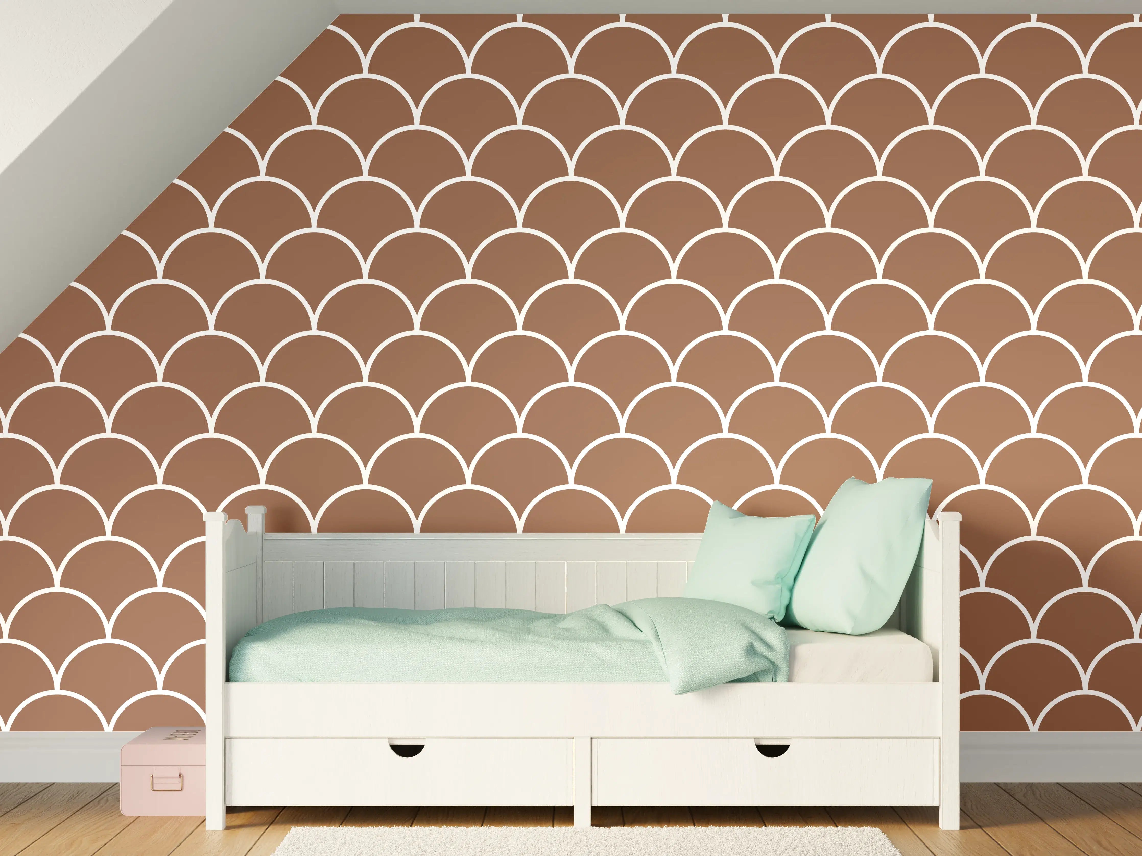 Kinderzimmer Wandgestaltung - Weißer Marmor mit zarten Grau-Tönen und Textur