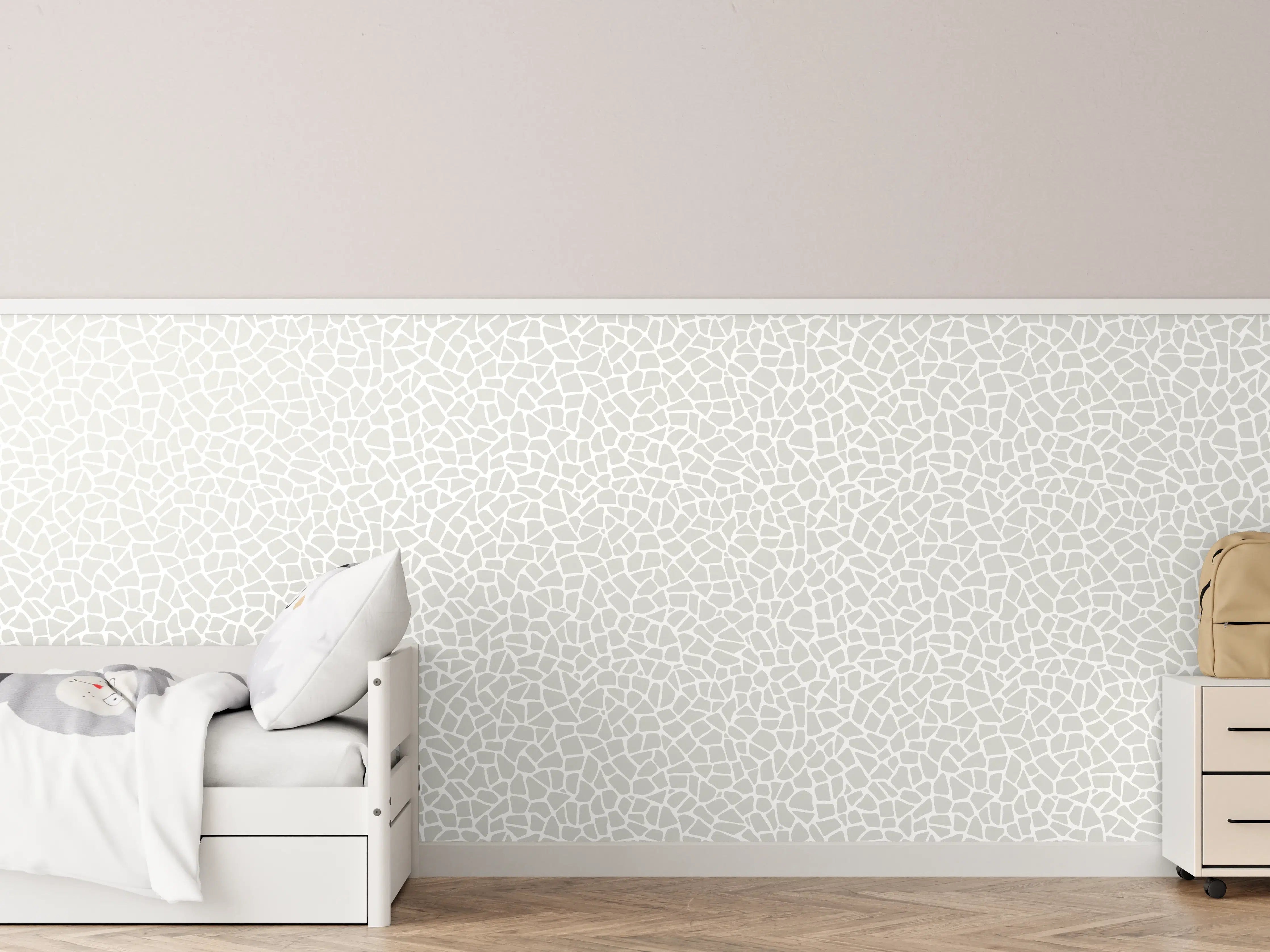 Kinderzimmer Wandgestaltung - Weißer Strukturputz mit feinem Muster