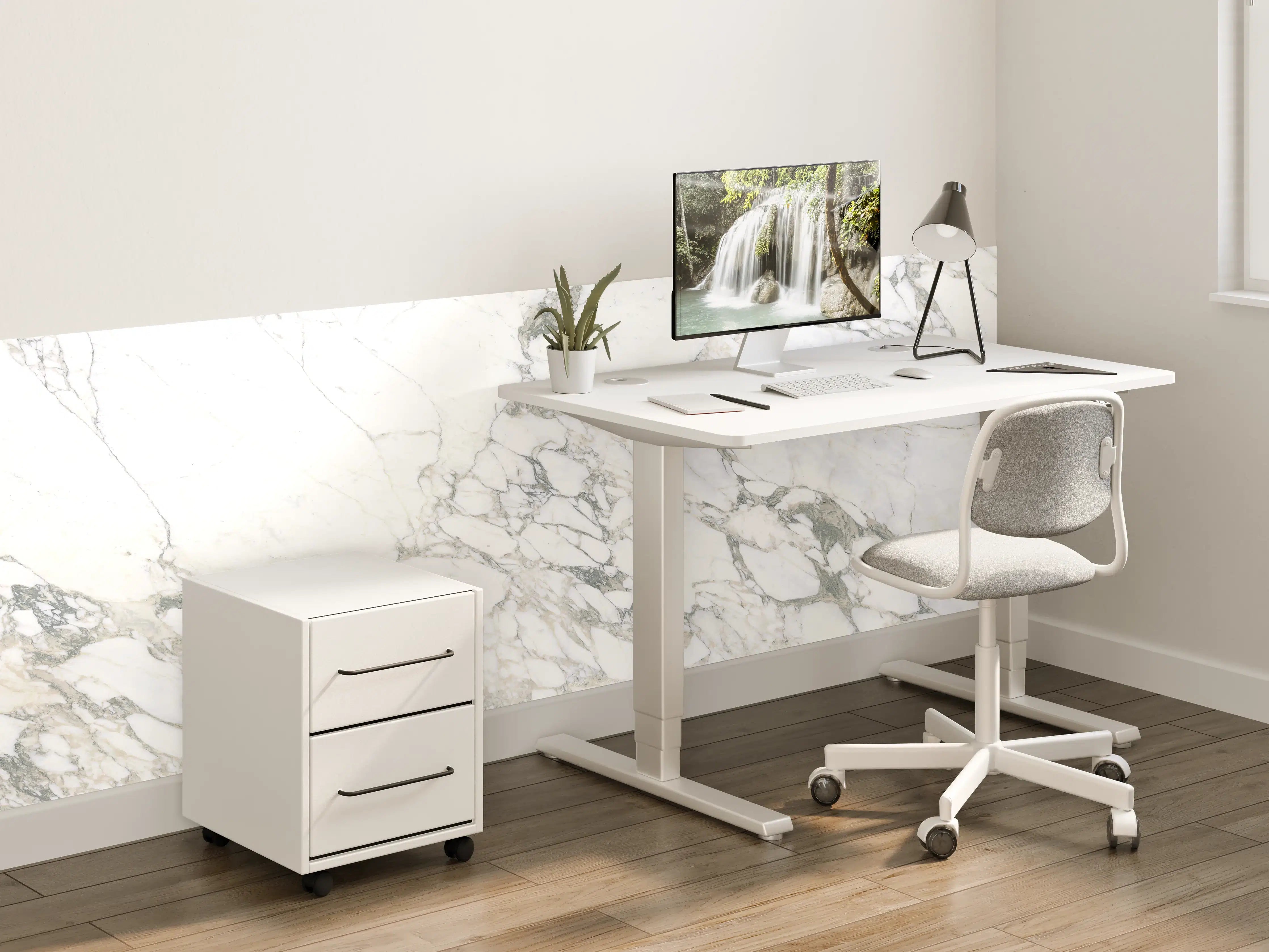 Kinderzimmer Wandgestaltung - Weißer brüchiger Marmor