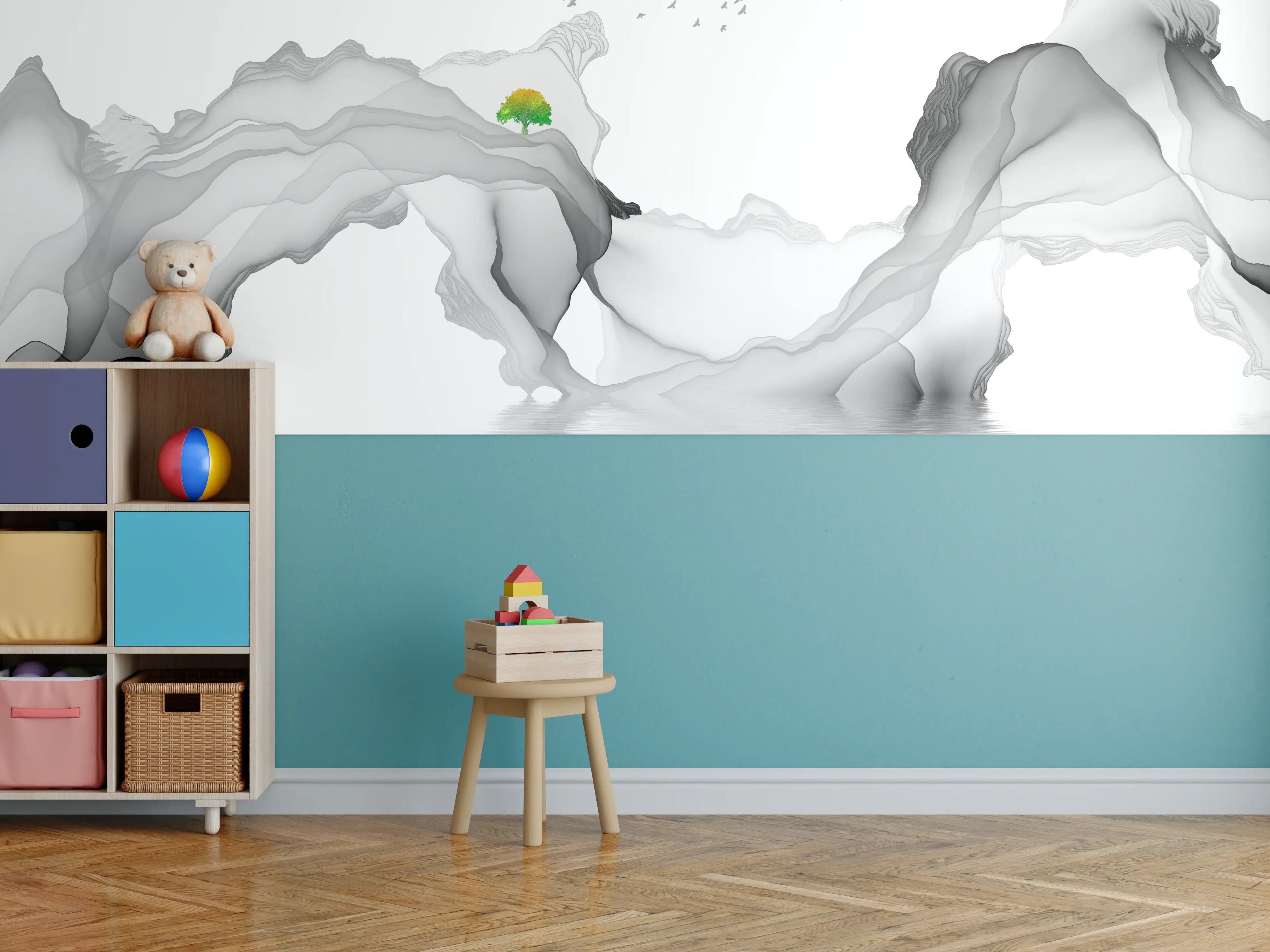 Kinderzimmer Wandgestaltung - Weißes Meer Gemälde