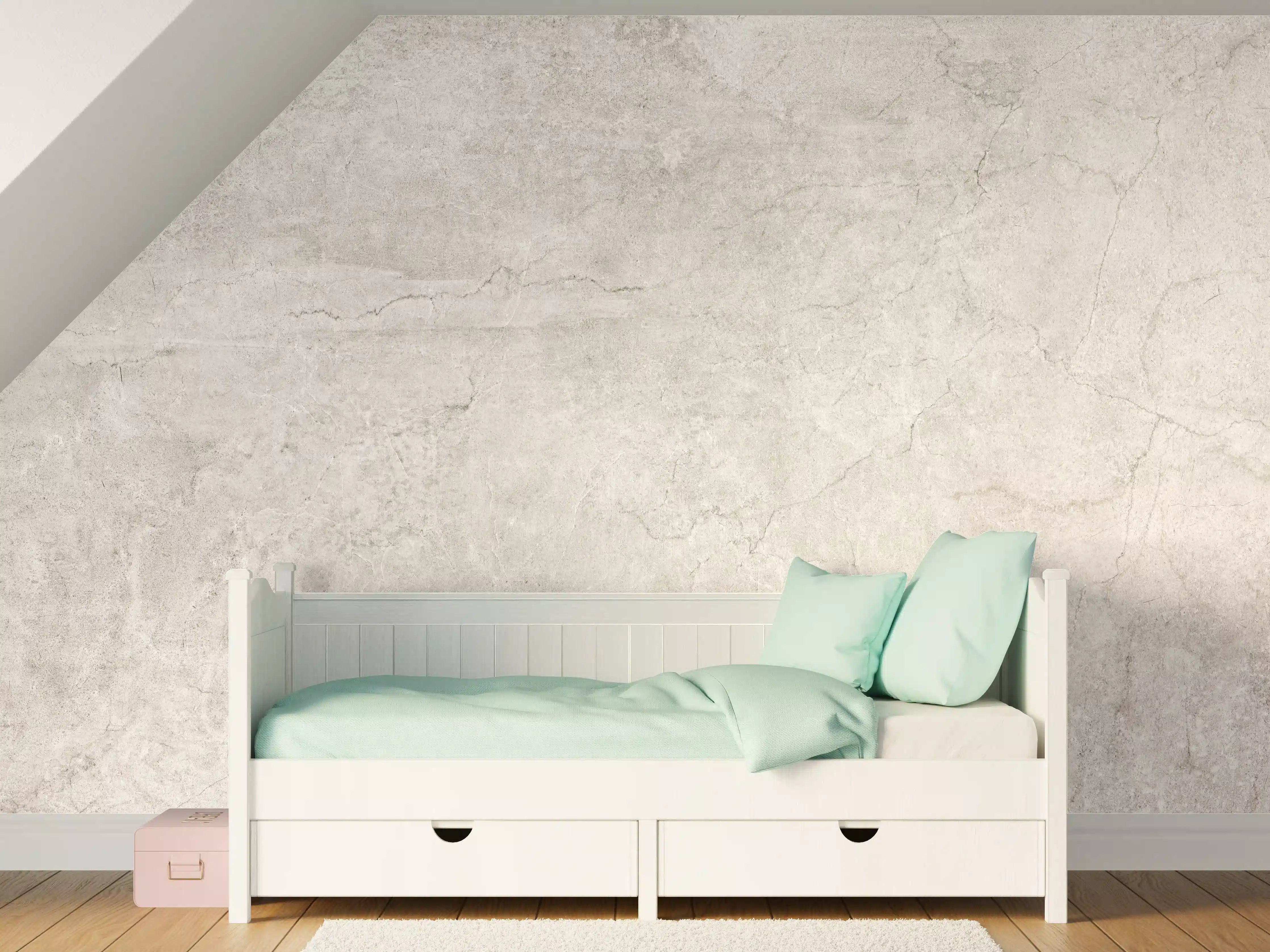 Kinderzimmer Wandgestaltung - Weißliche Zement Textur 