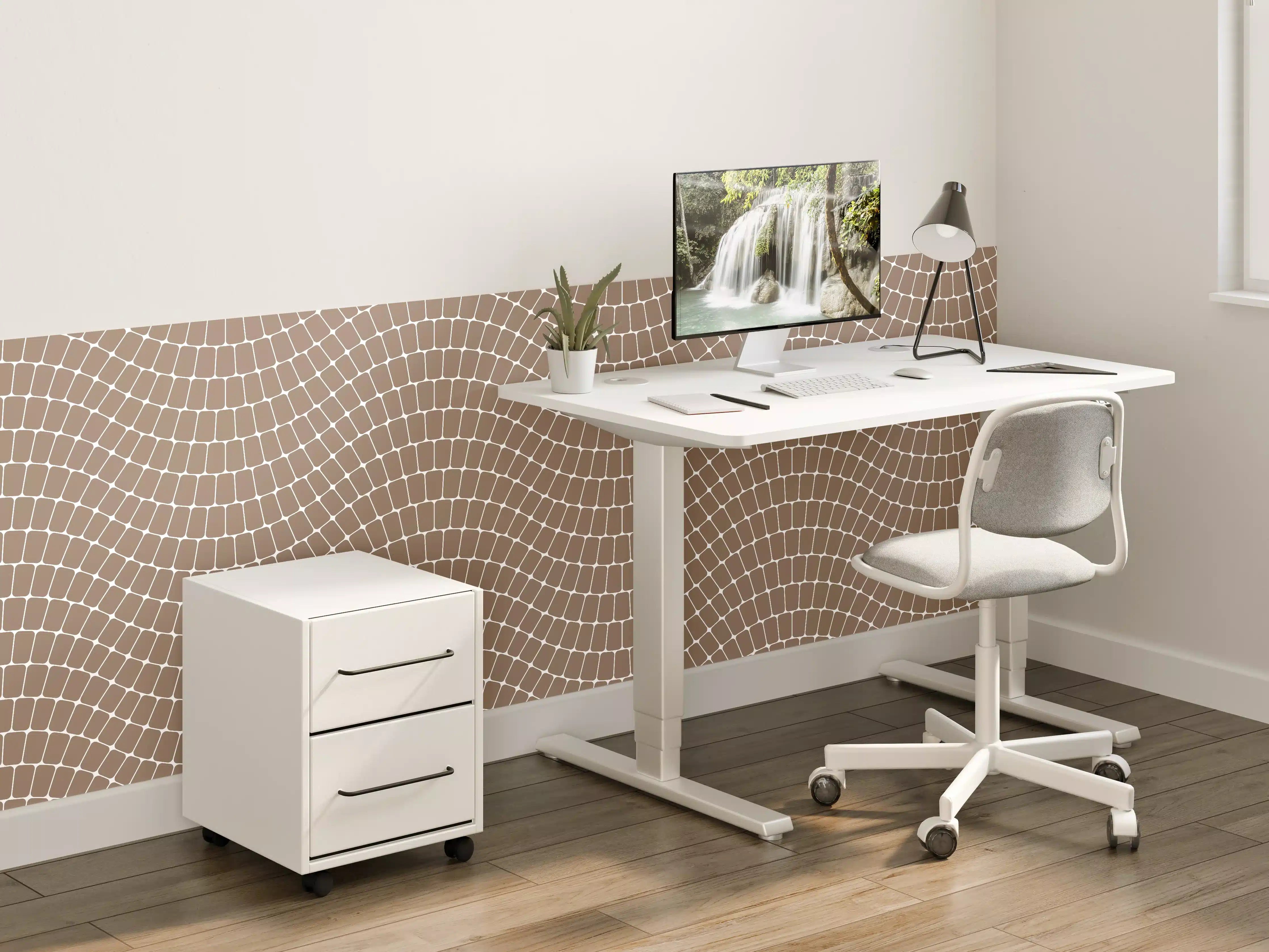 Kinderzimmer Wandgestaltung - Wellenmuster in Warmbraun