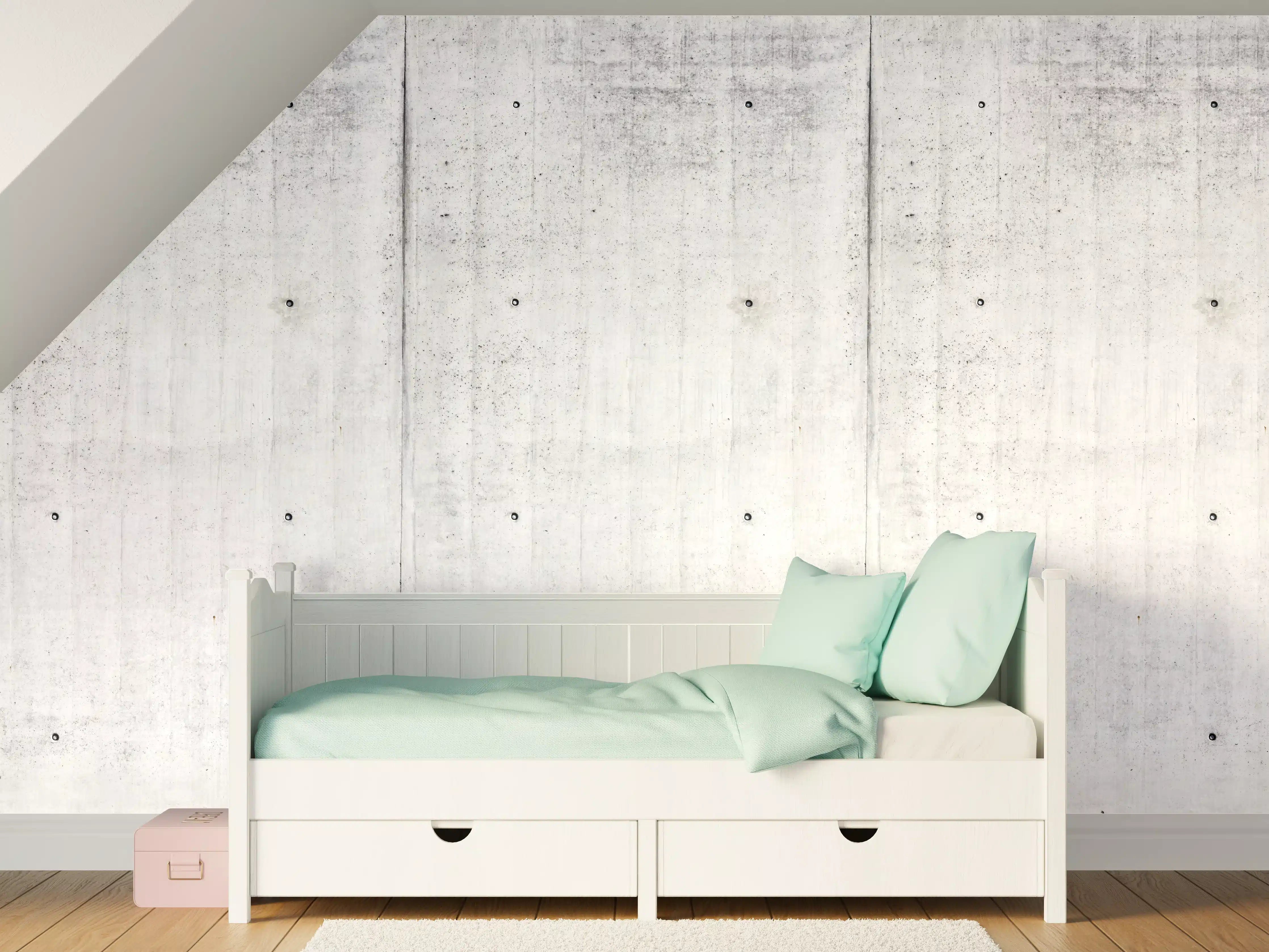 Kinderzimmer Wandgestaltung - Wiederholtes Sichtbeton Textur