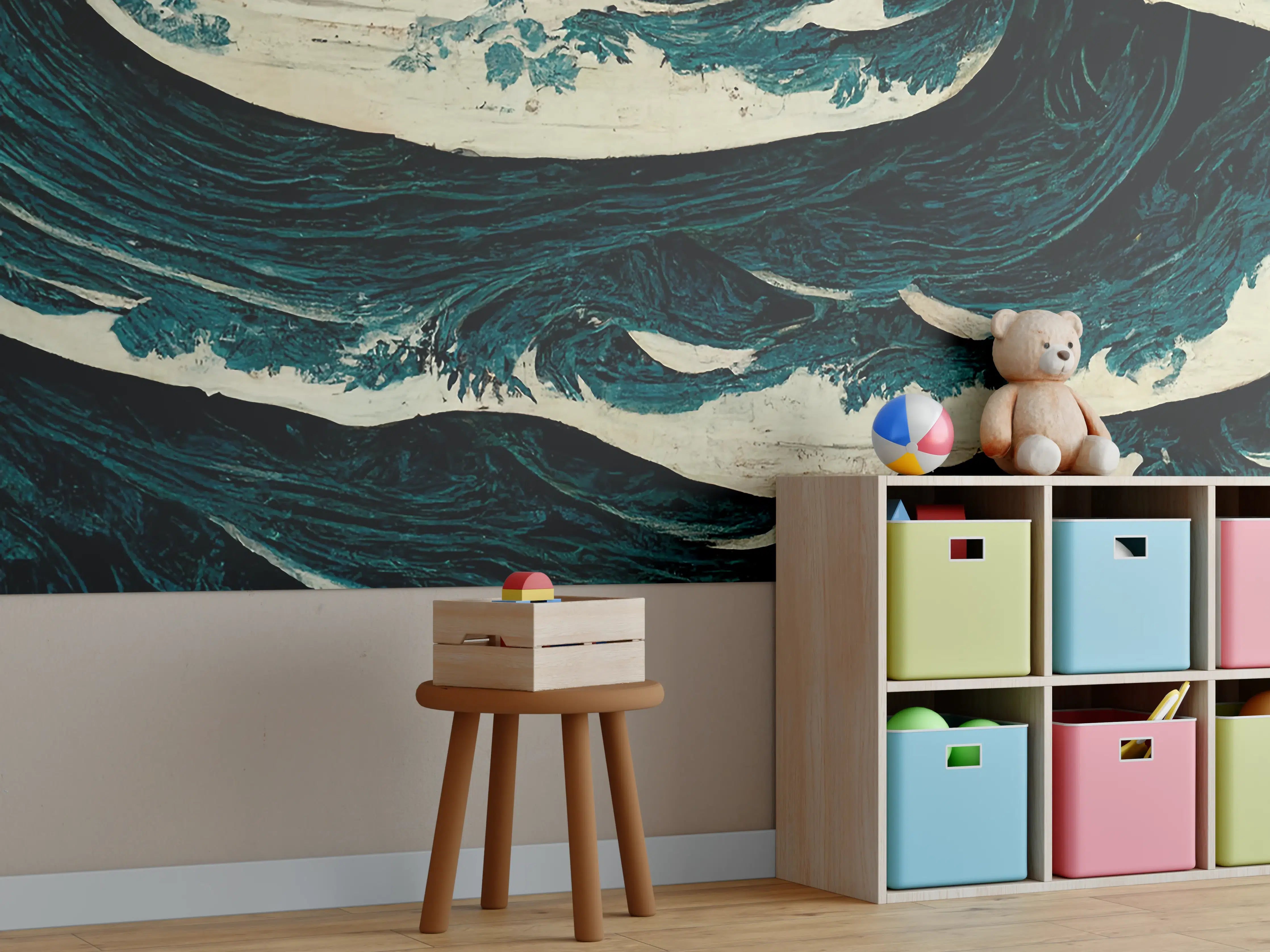 Kinderzimmer Wandgestaltung - Wilde Wellen - Gemälde