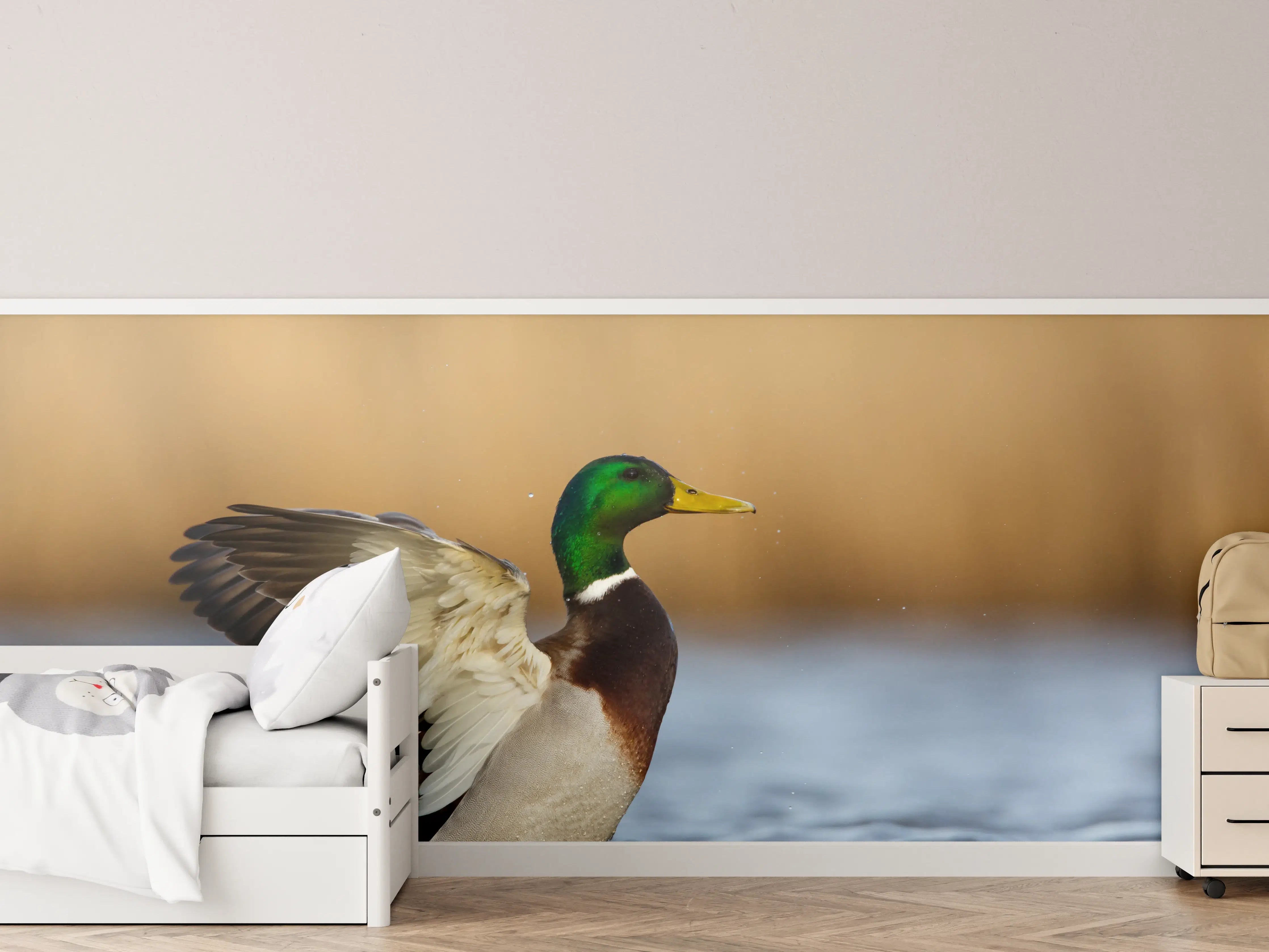 Kinderzimmer Wandgestaltung - Wildente auf dem Wasser