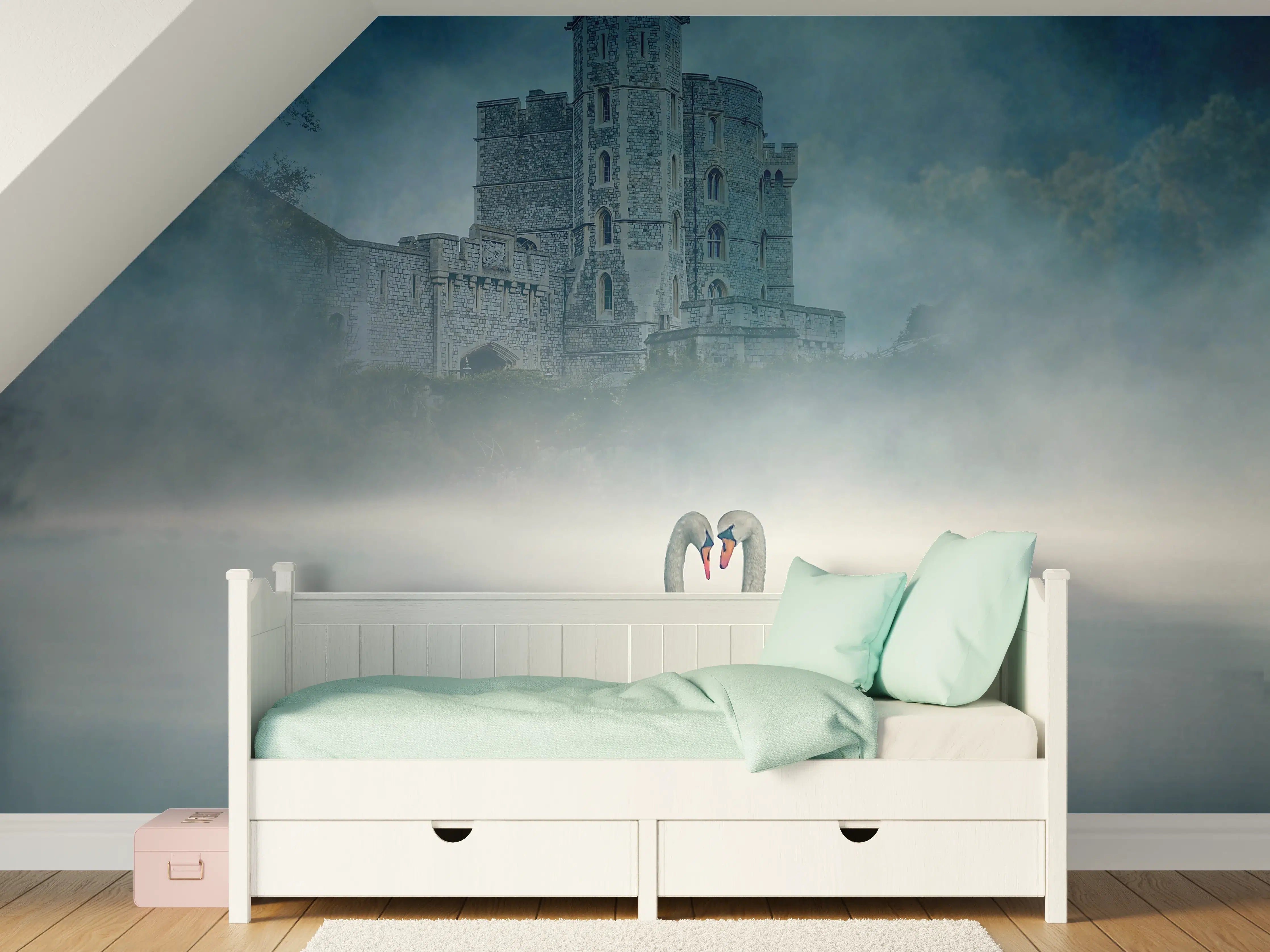 Kinderzimmer Wandgestaltung - Windsor Castle mit Schwan