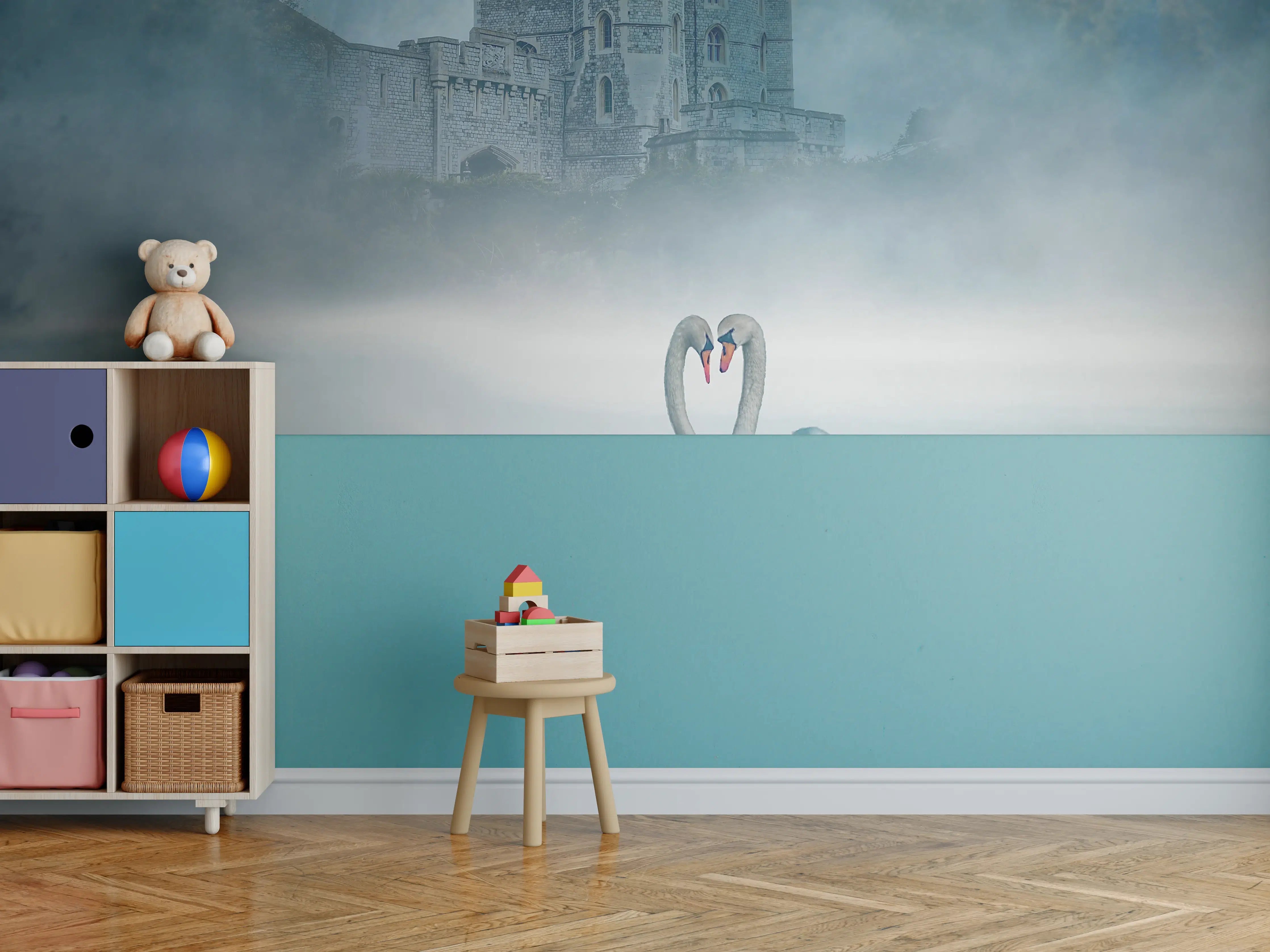 Kinderzimmer Wandgestaltung - Windsor Castle mit Schwan