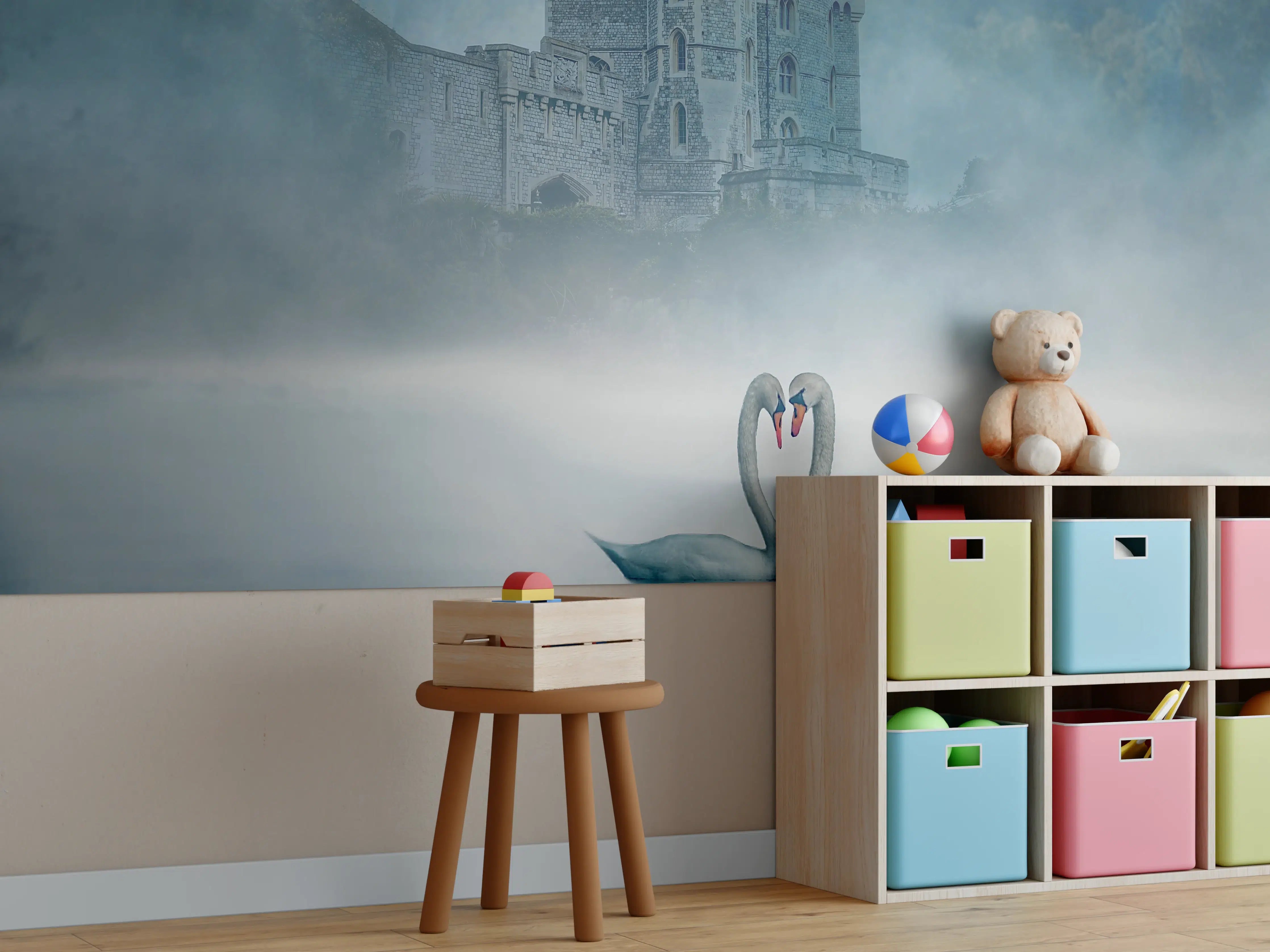 Kinderzimmer Wandgestaltung - Windsor Castle mit Schwan
