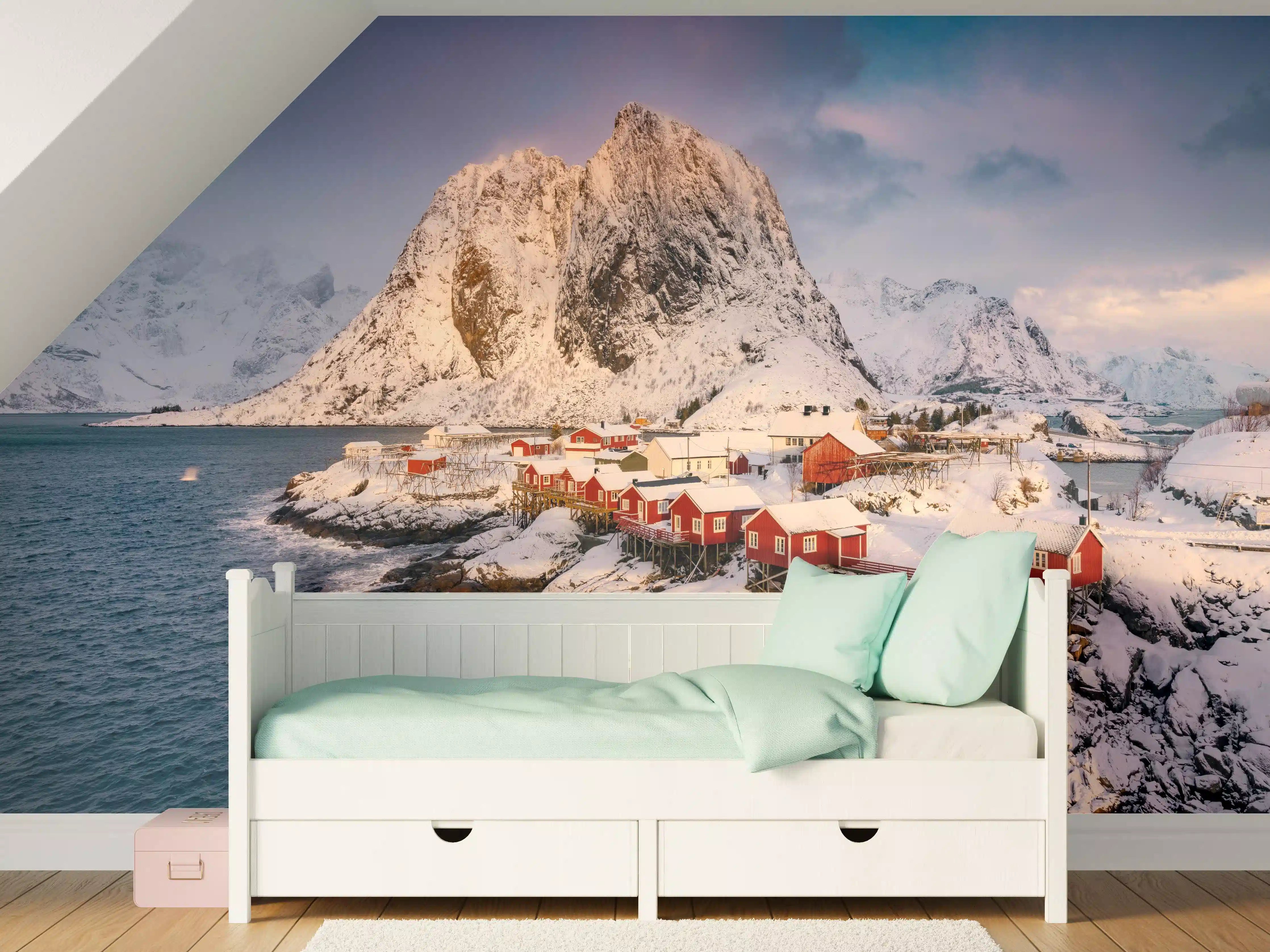 Kinderzimmer Wandgestaltung - Winteridyll Lofoten Norwegen
