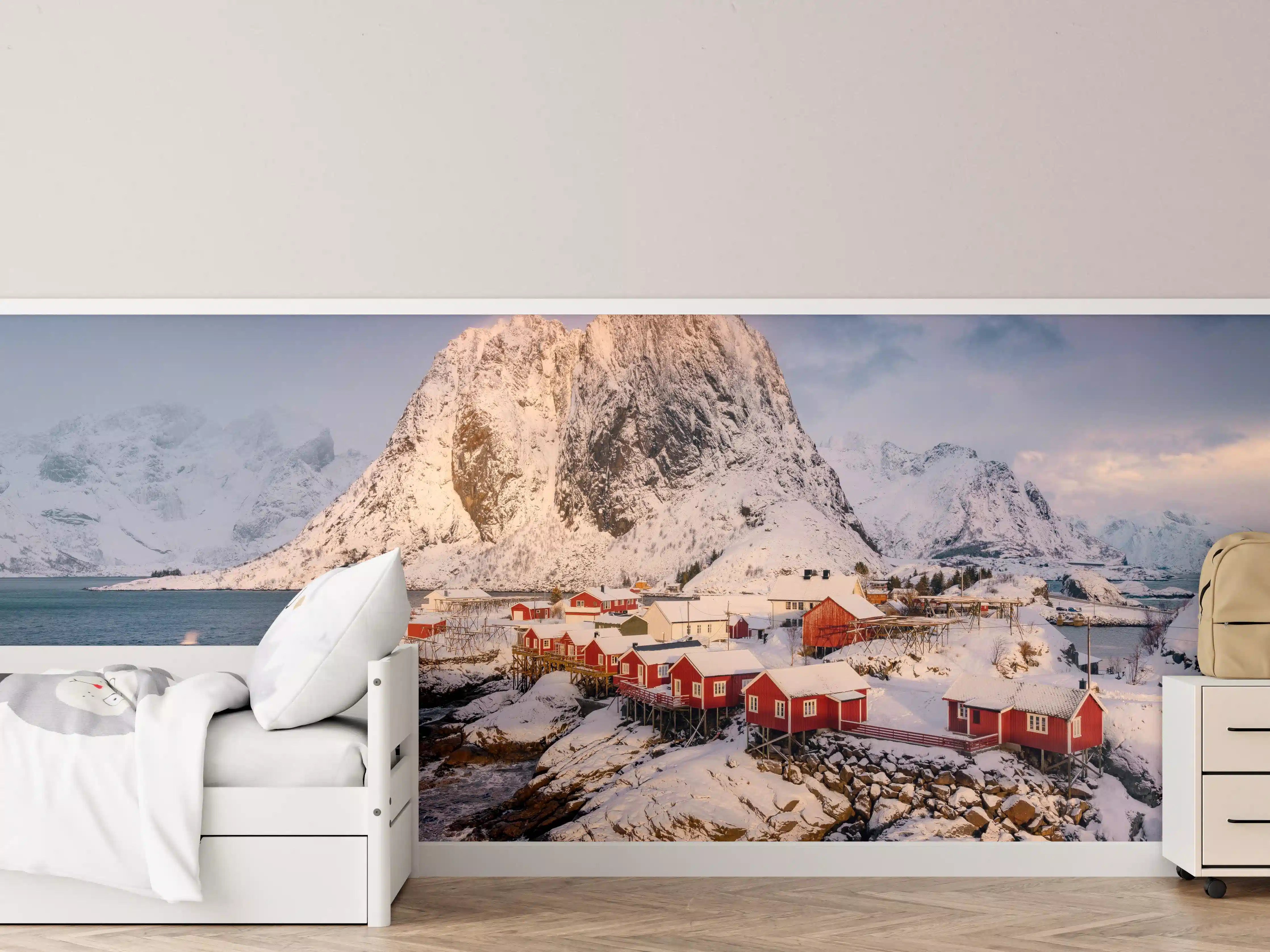 Kinderzimmer Wandgestaltung - Winteridyll Lofoten Norwegen