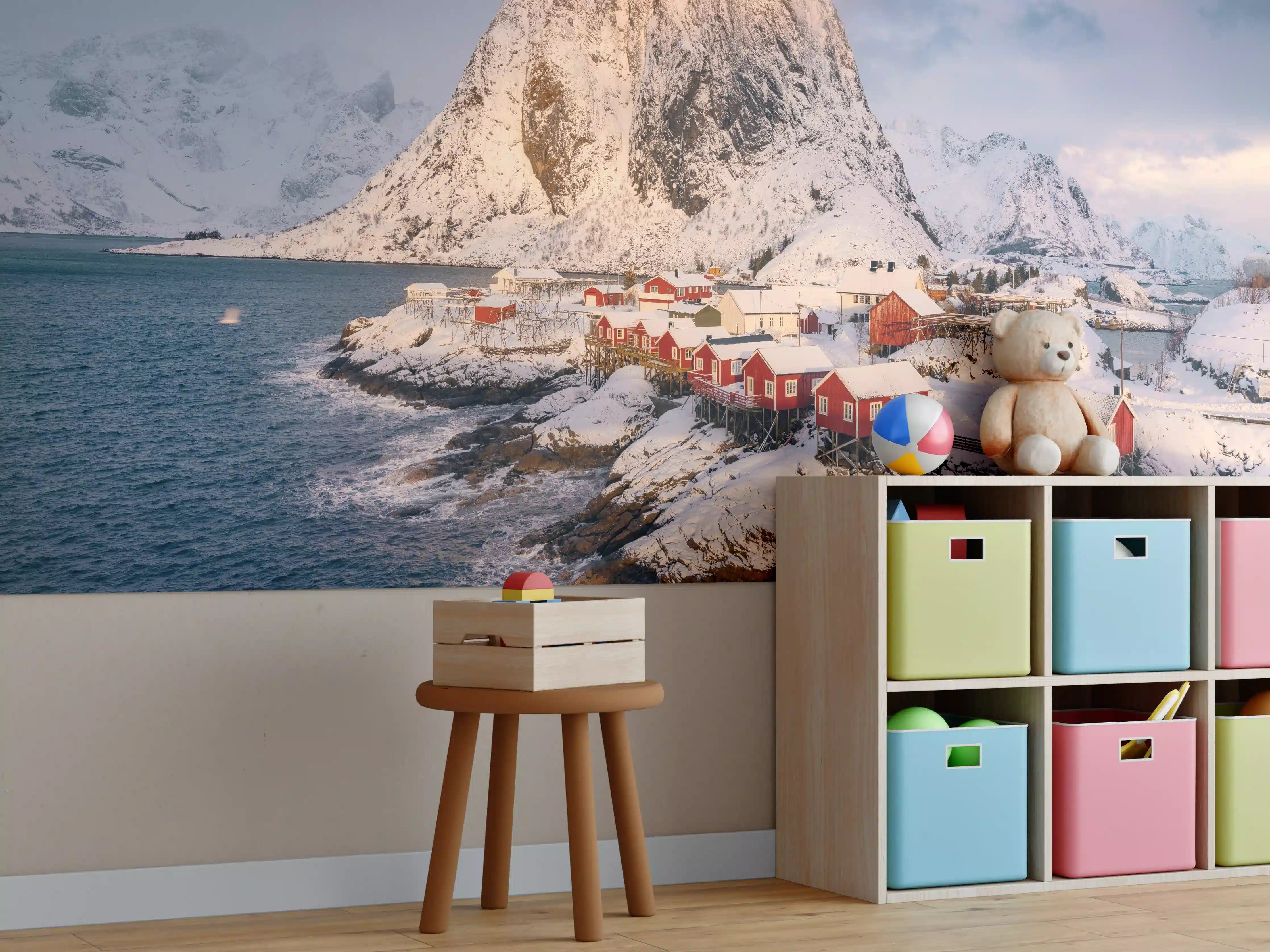 Kinderzimmer Wandgestaltung - Winteridyll Lofoten Norwegen