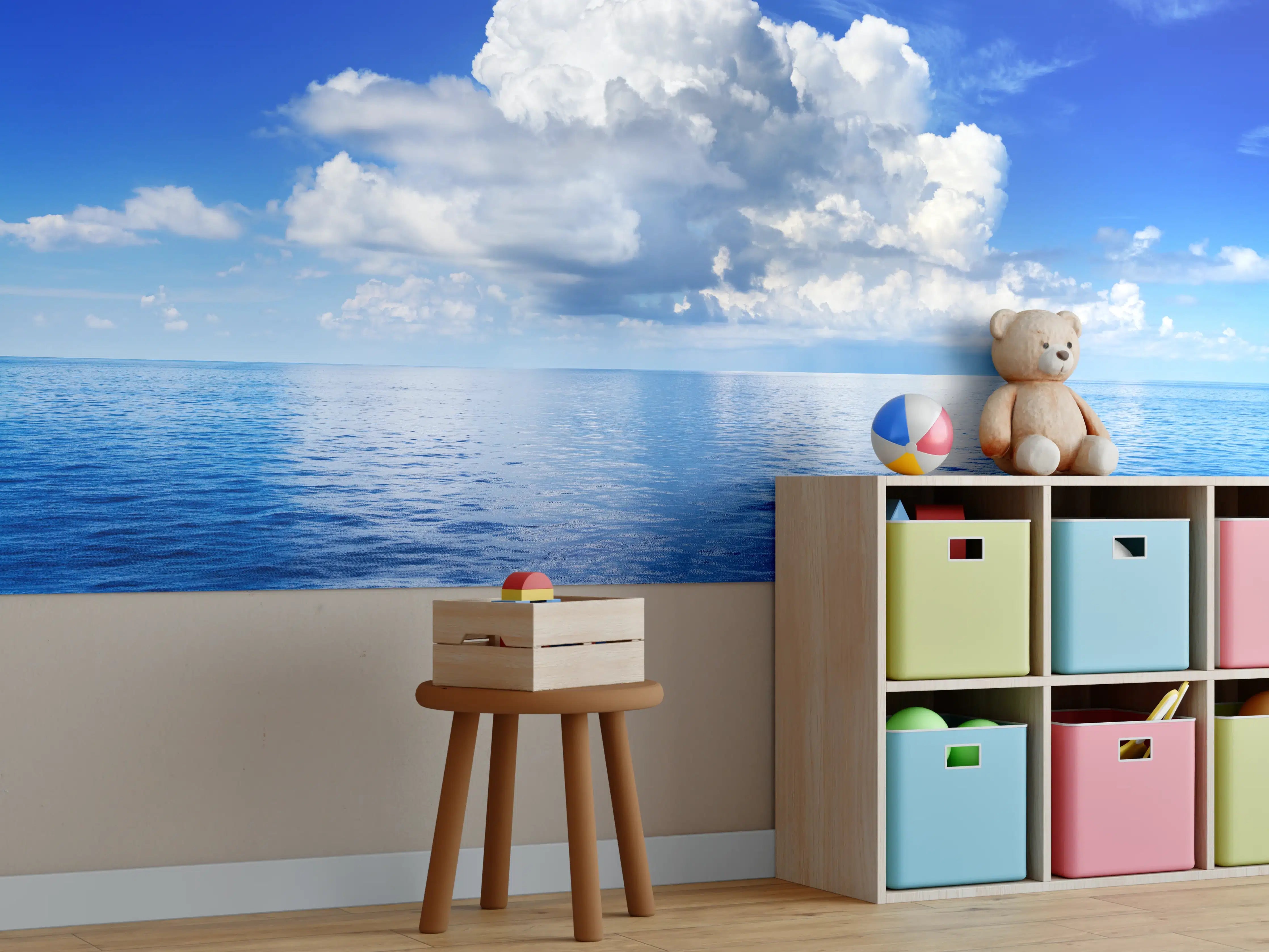 Kinderzimmer Wandgestaltung - Wolkenkulisse über dem Ozean