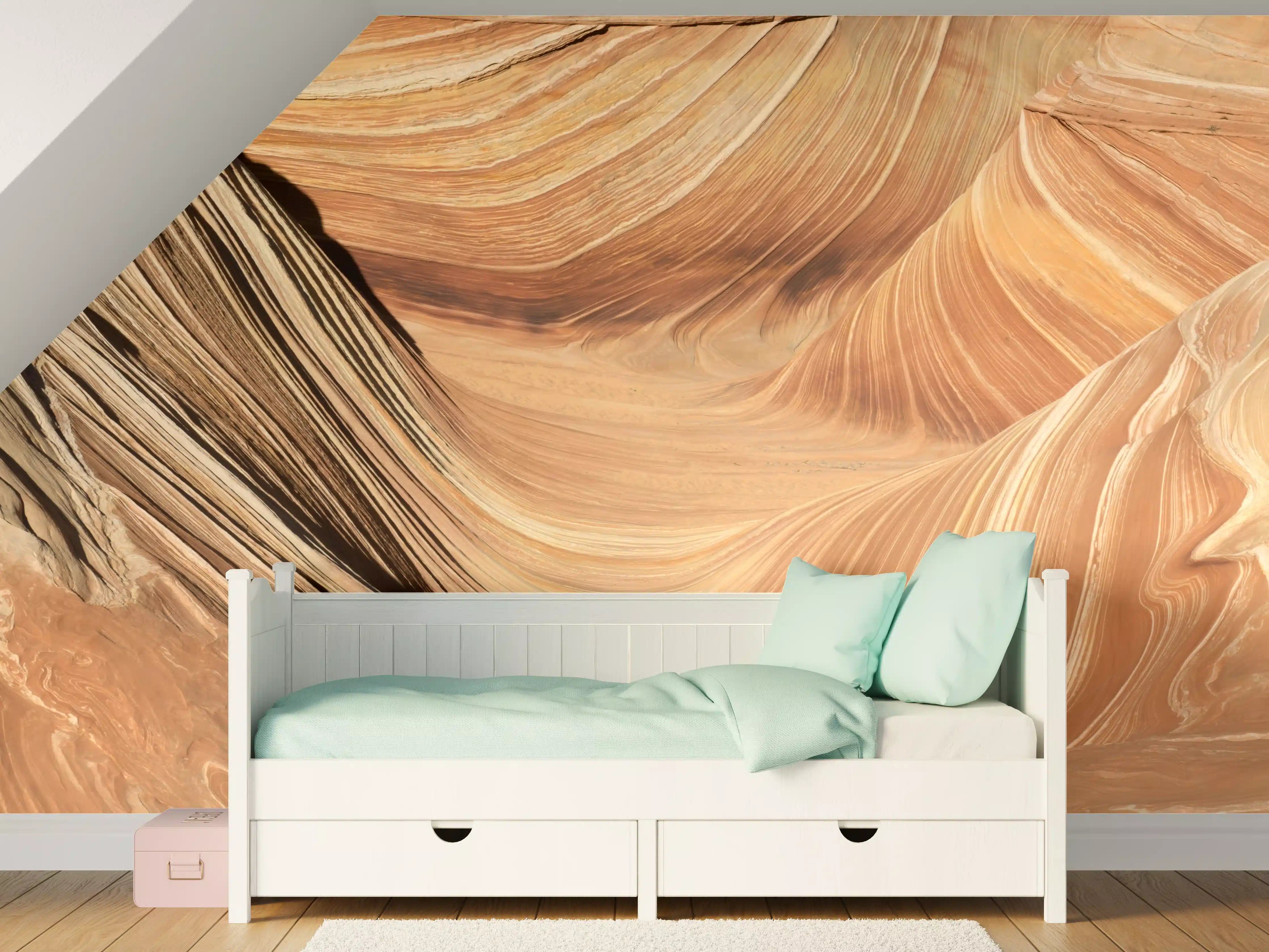 Kinderzimmer Wandgestaltung - Wüstenlandschaft in warmen Erdtönen