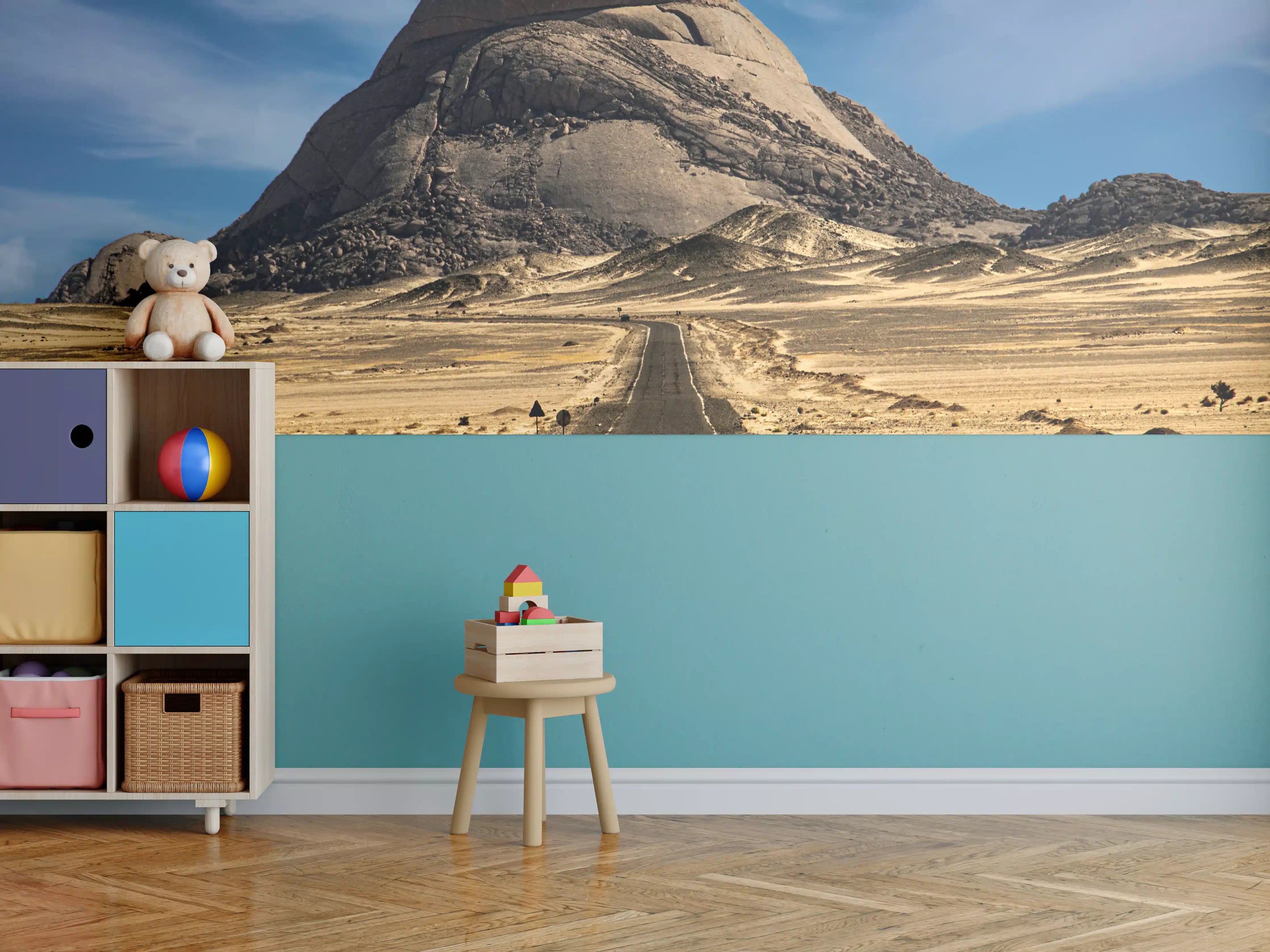 Kinderzimmer Wandgestaltung - Wüstenlandschaft mit Bergkulisse