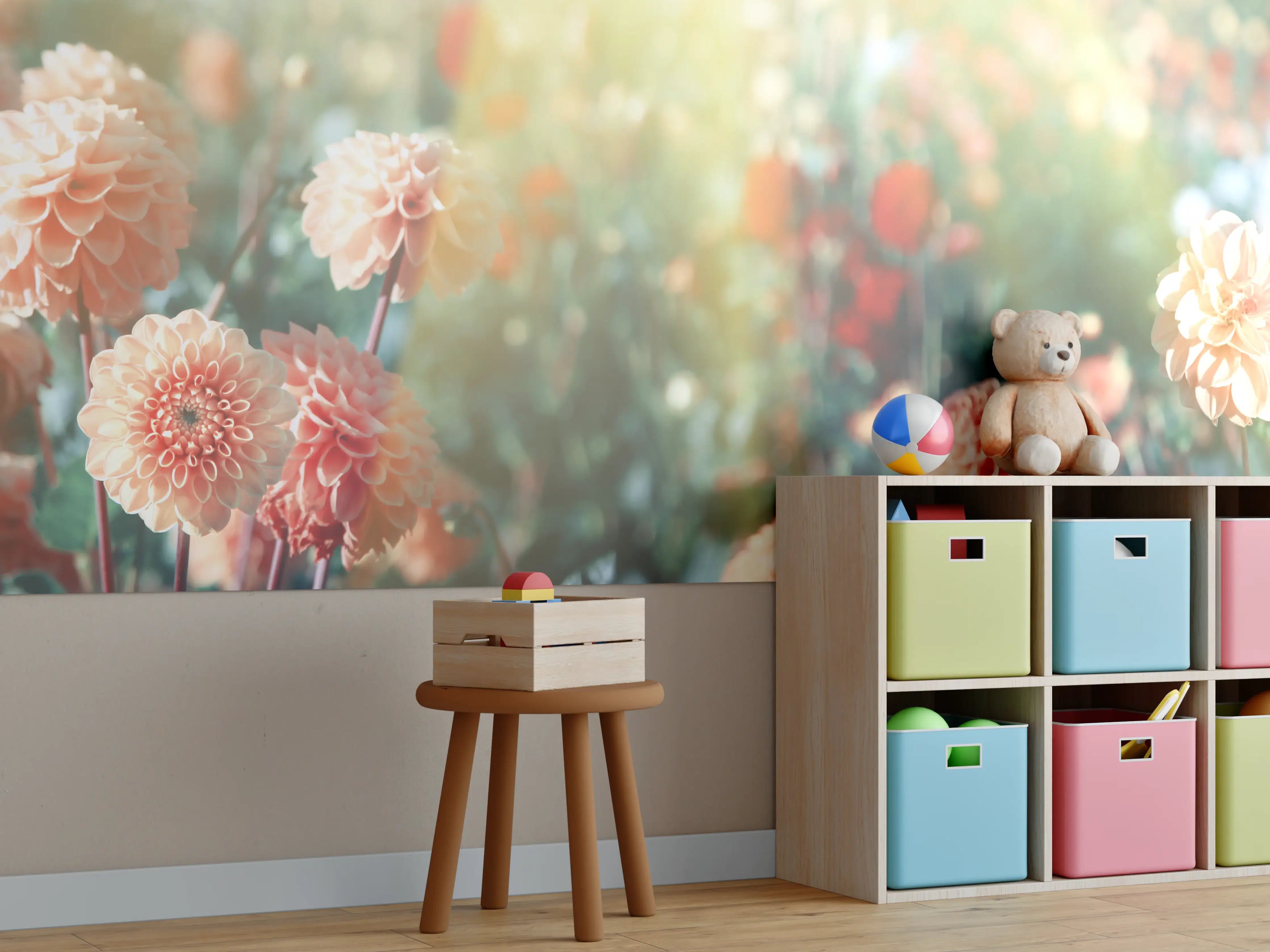 Kinderzimmer Wandgestaltung - Wunderschöne Blumen im Sommer