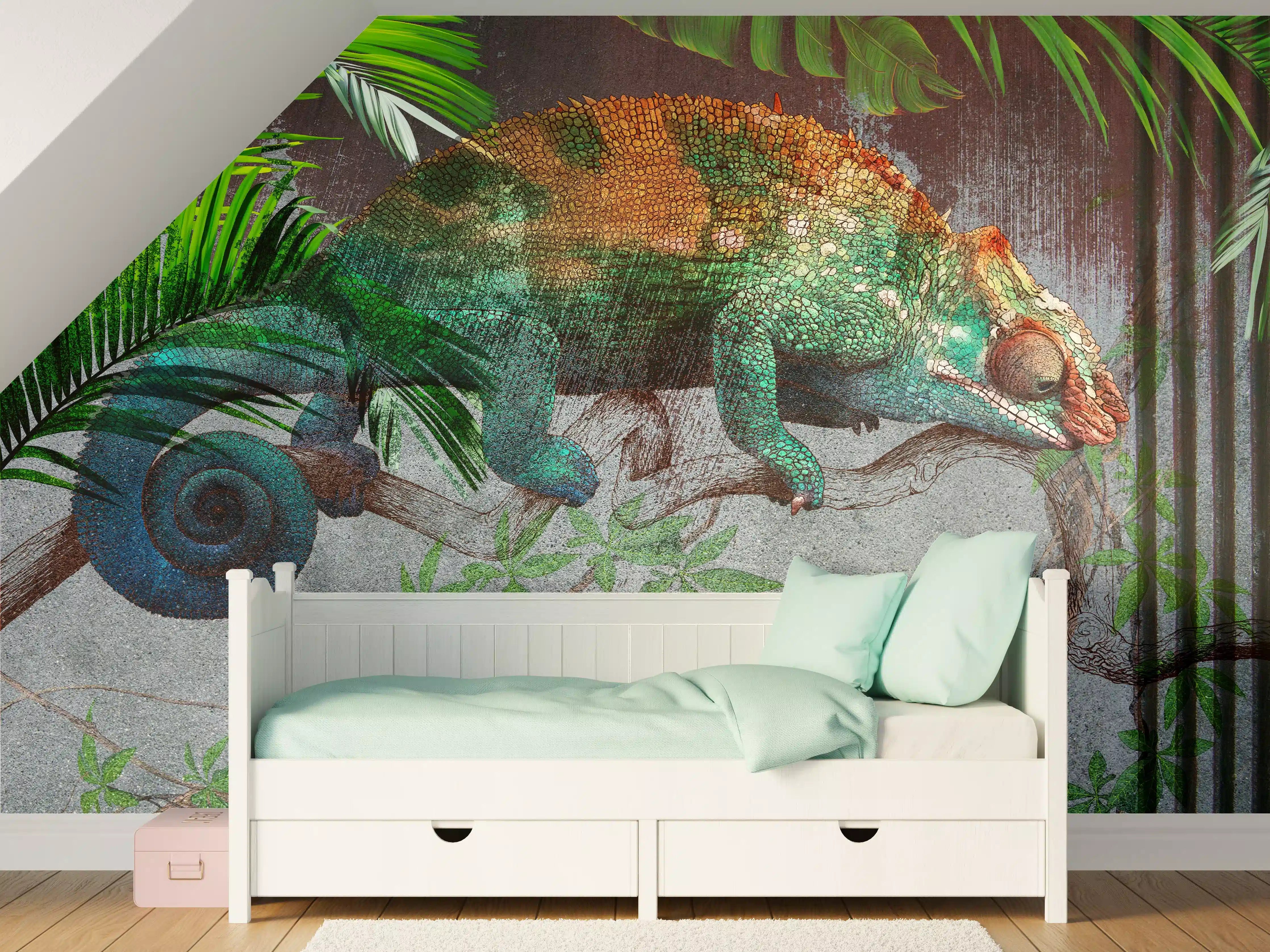 Kinderzimmer Wandgestaltung - Wunderschöner Chamäleon  