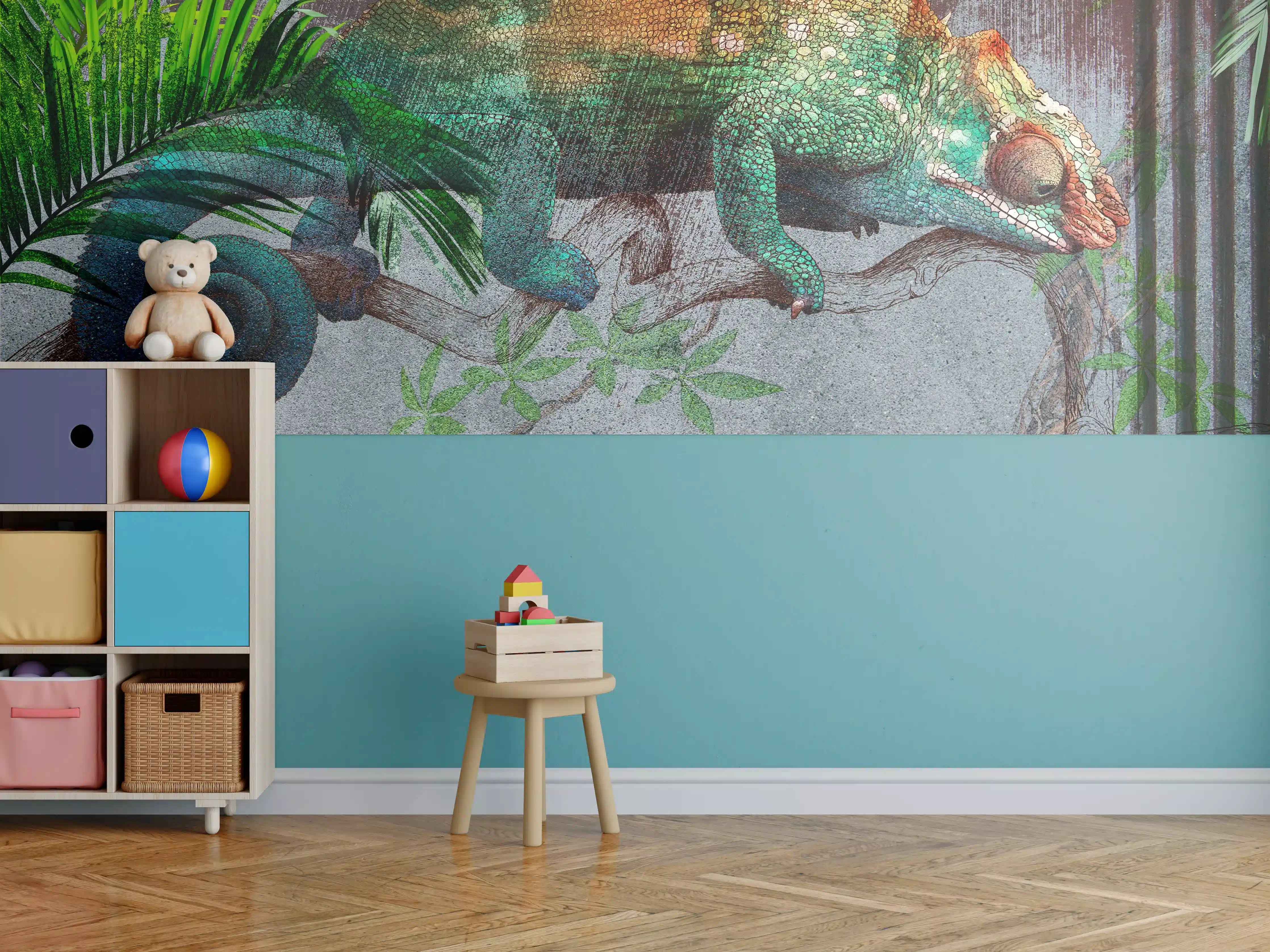 Kinderzimmer Wandgestaltung - Wunderschöner Chamäleon  