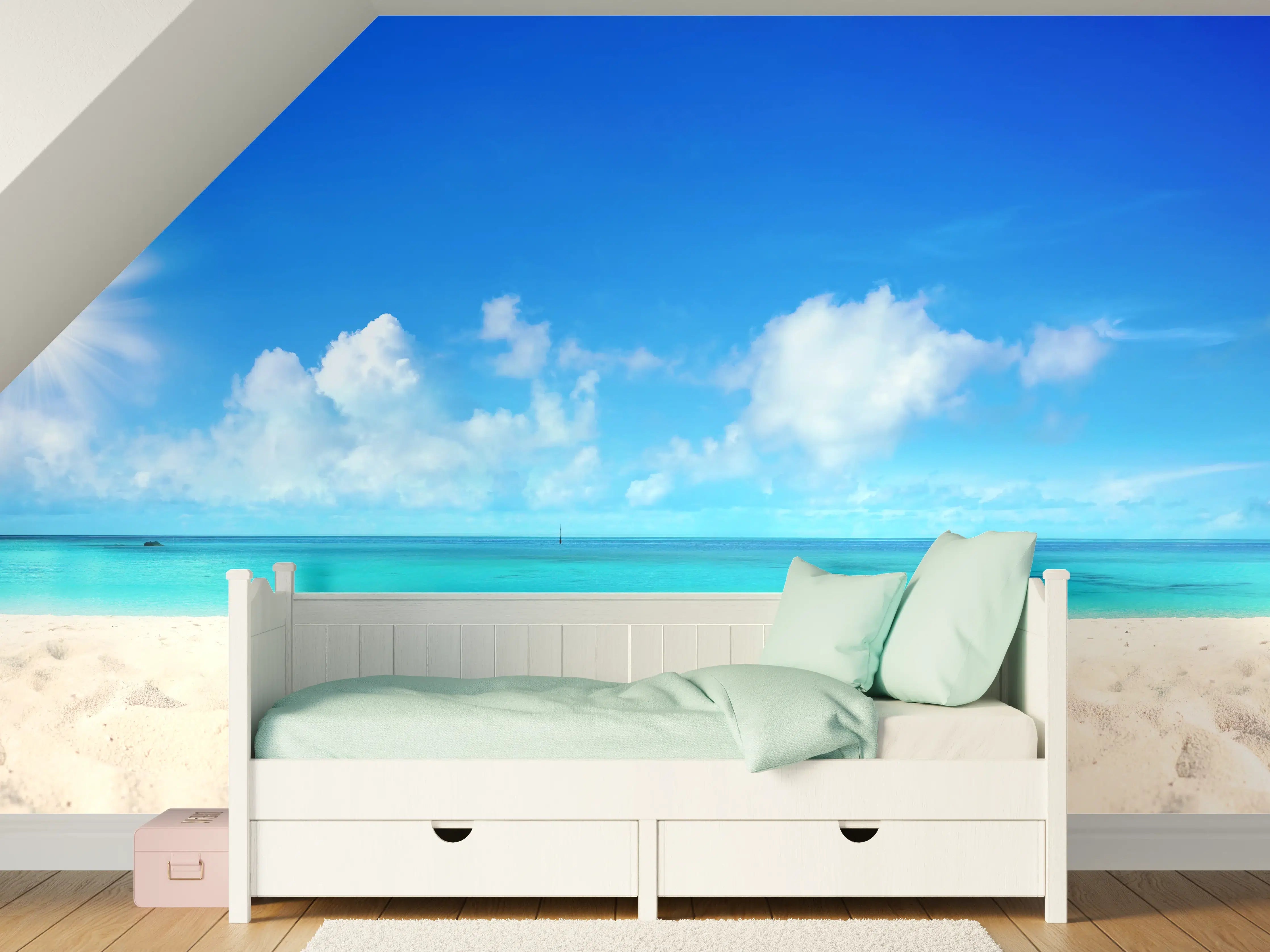 Kinderzimmer Wandgestaltung - Wunderschöner Strand mit hellem Sand