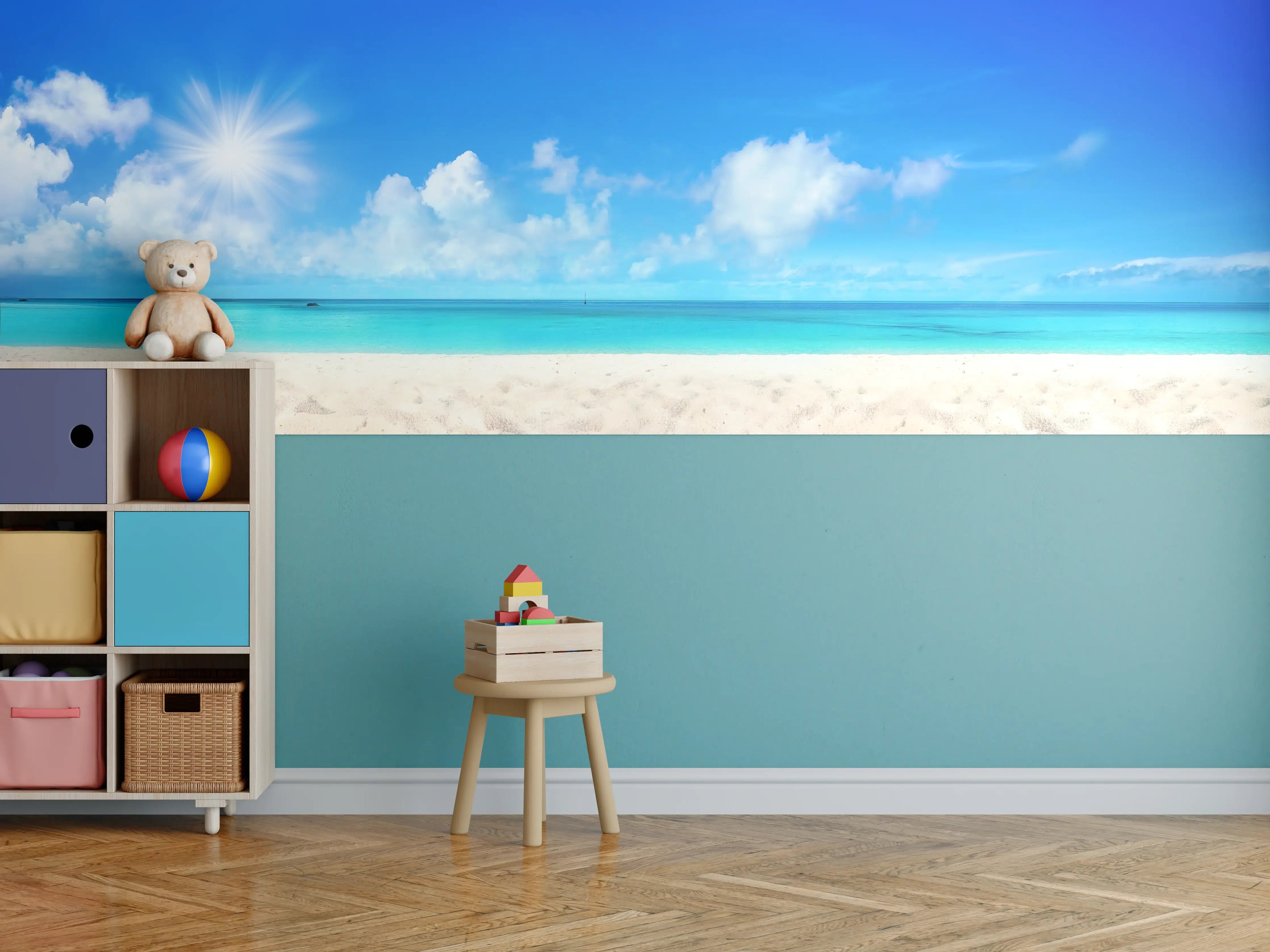 Kinderzimmer Wandgestaltung - Wunderschöner Strand mit hellem Sand