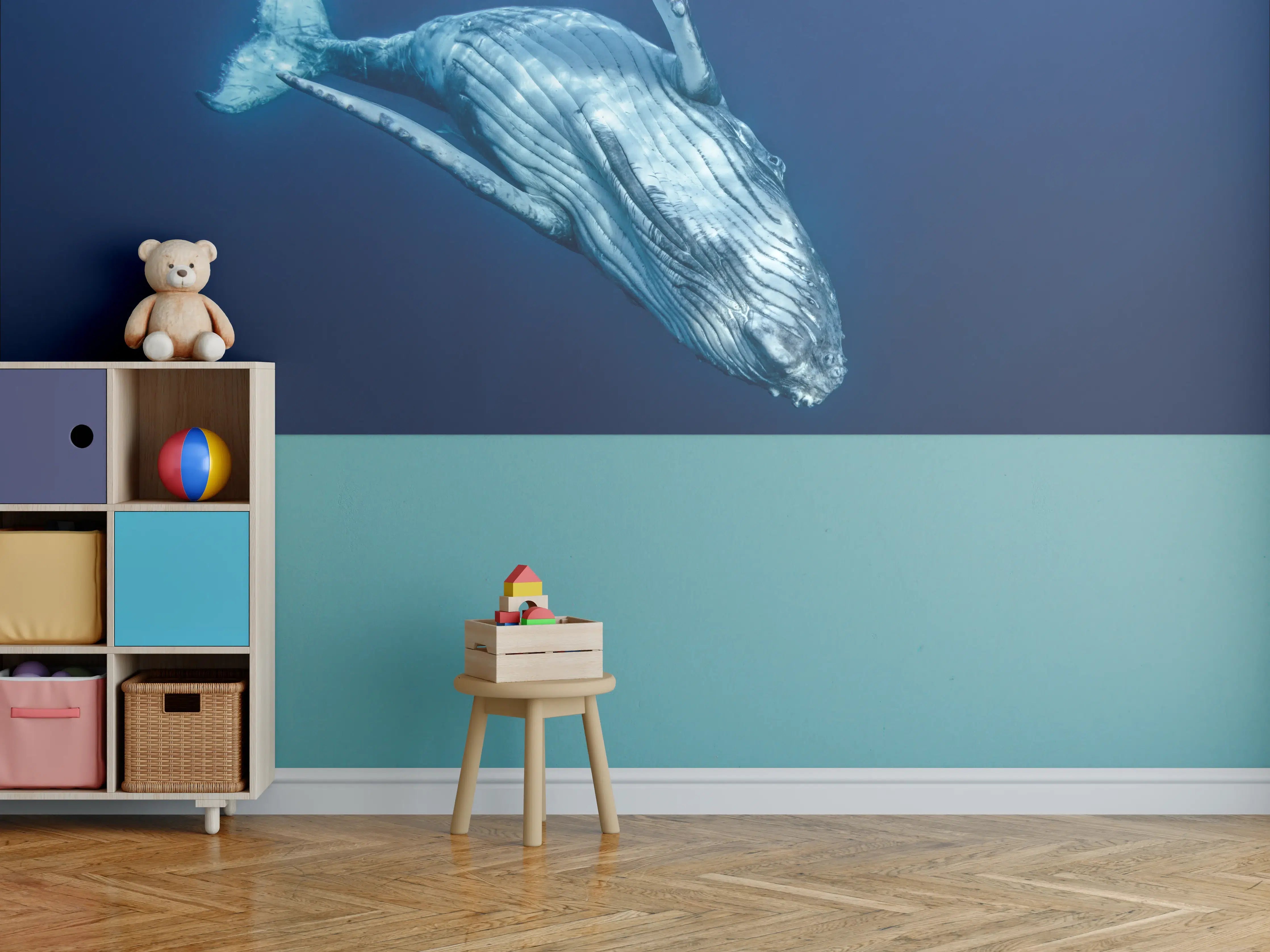 Kinderzimmer Wandgestaltung - Wunderschönes Buckelwalbaby