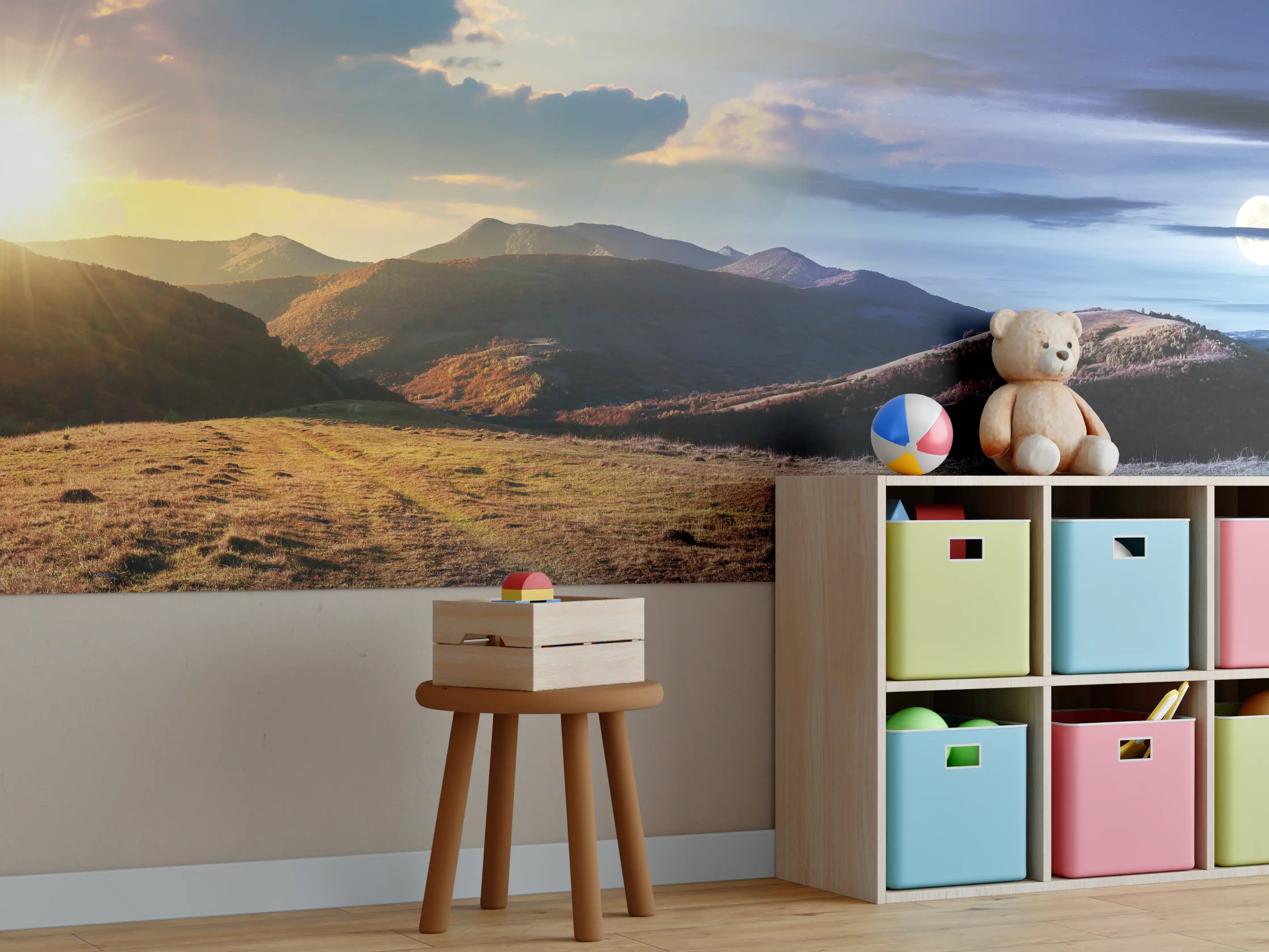 Kinderzimmer Wandgestaltung - Wunderschönes Panorama eines Bergkamms