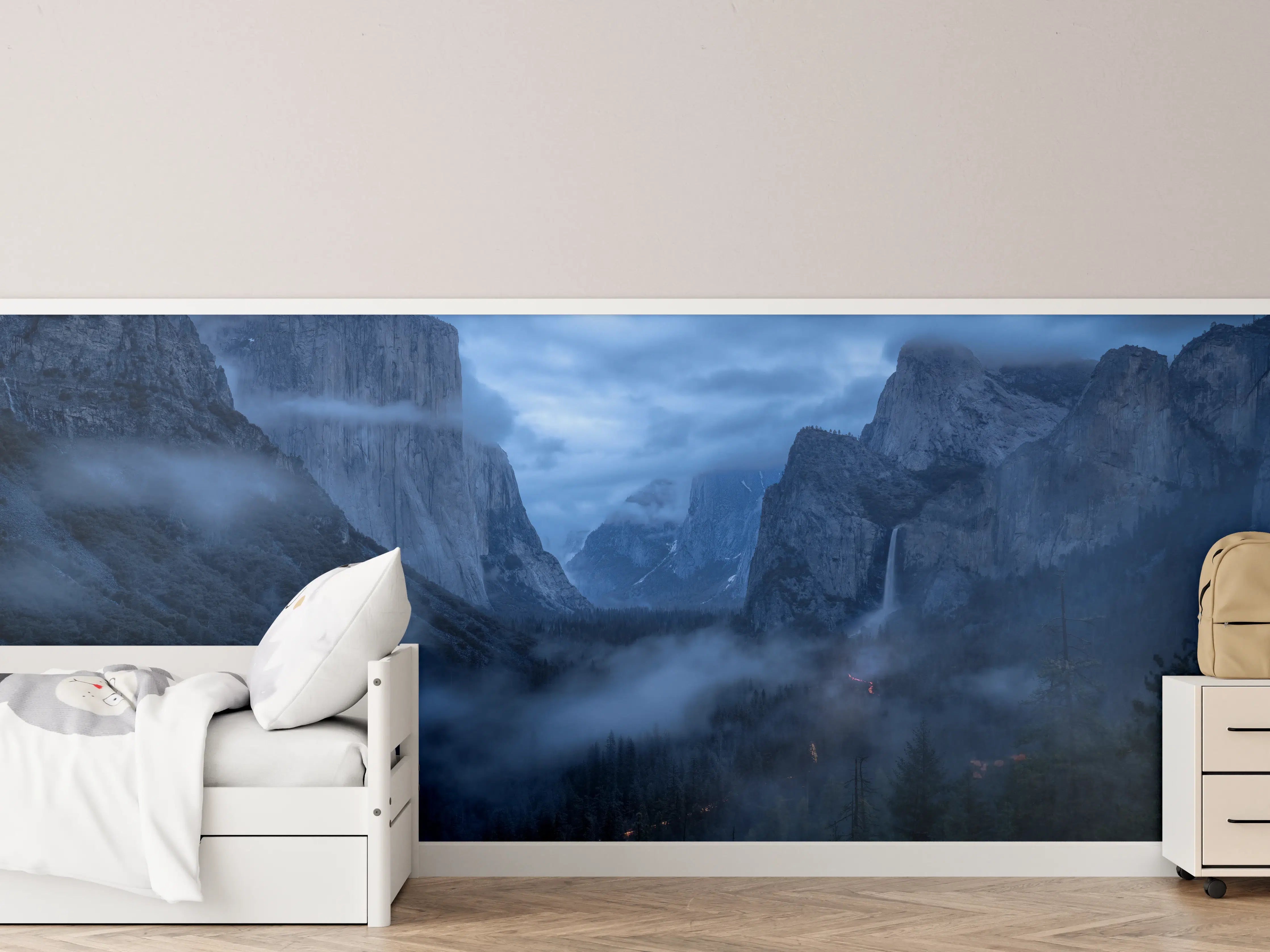 Kinderzimmer Wandgestaltung - Yosemite Nebel Dämmerung