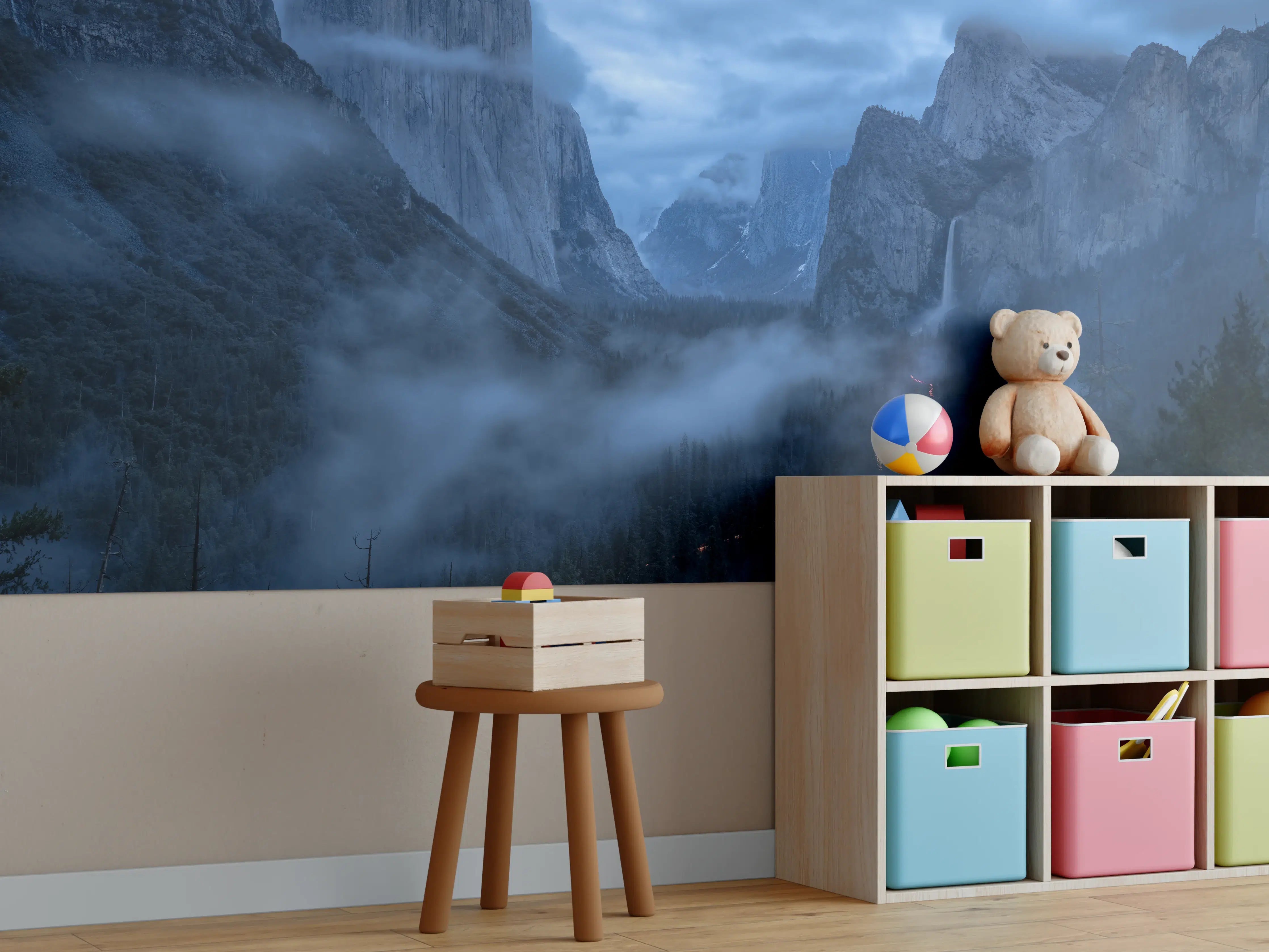 Kinderzimmer Wandgestaltung - Yosemite Nebel Dämmerung