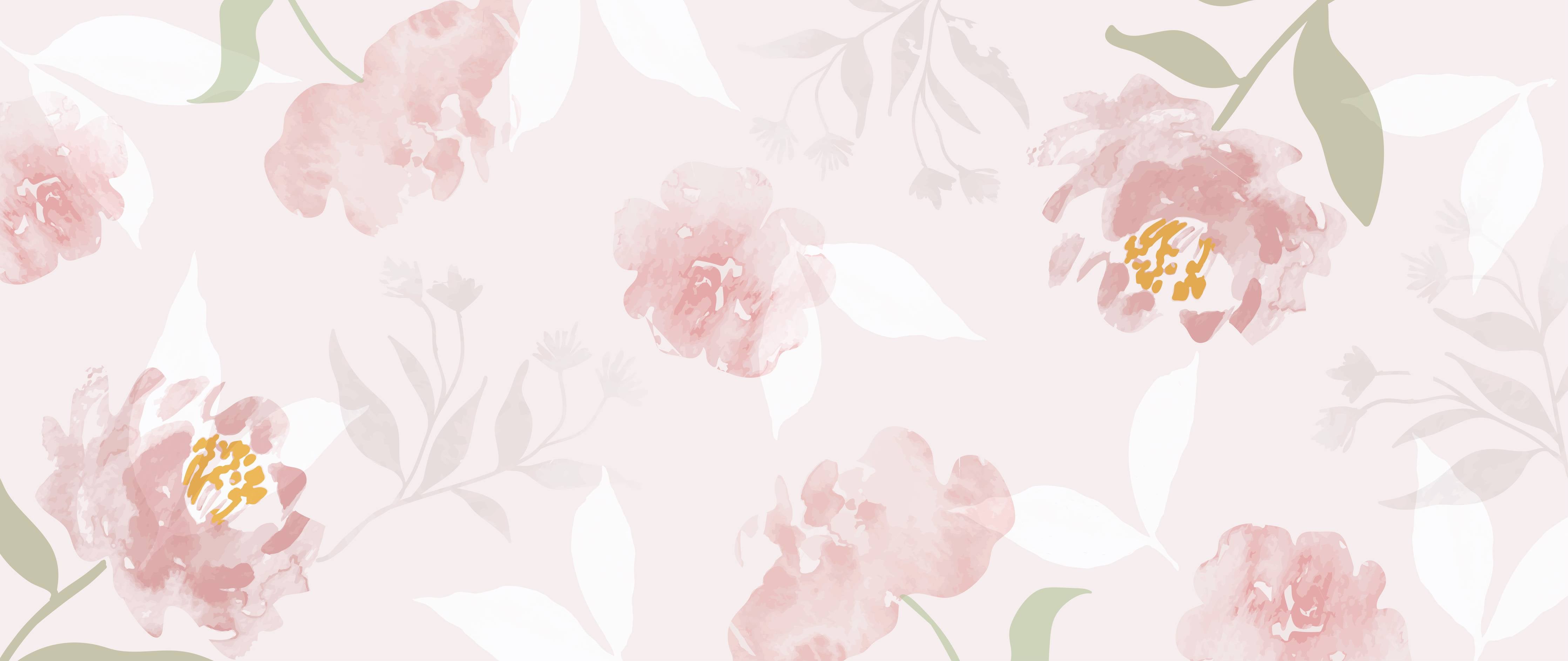 Kinderzimmer Wandgestaltung-Zarte Pastellblumen in Grau- und Weißnuancen