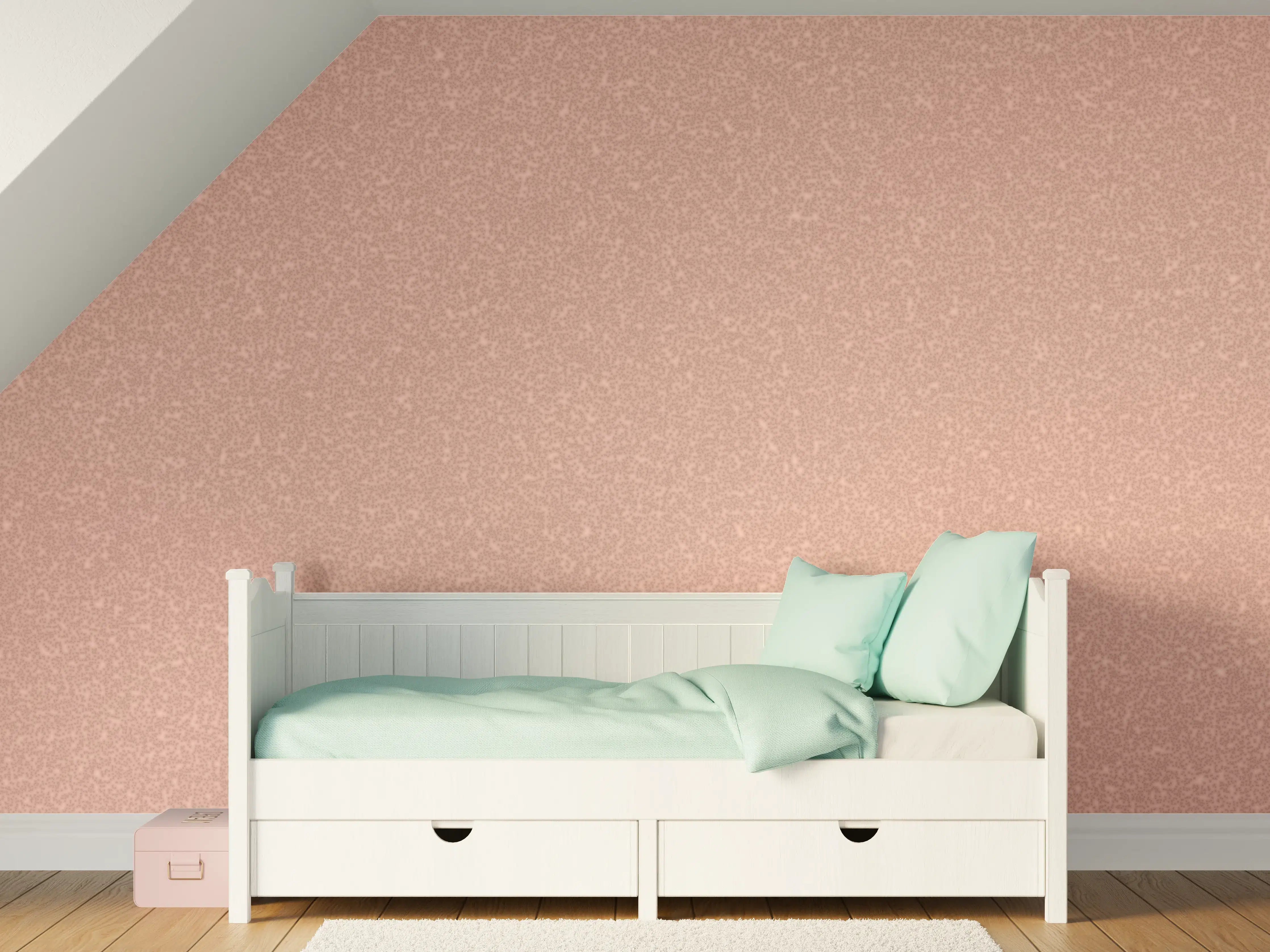 Kinderzimmer Wandgestaltung - Zarte Roségoldene Textur mit feinem Glanz