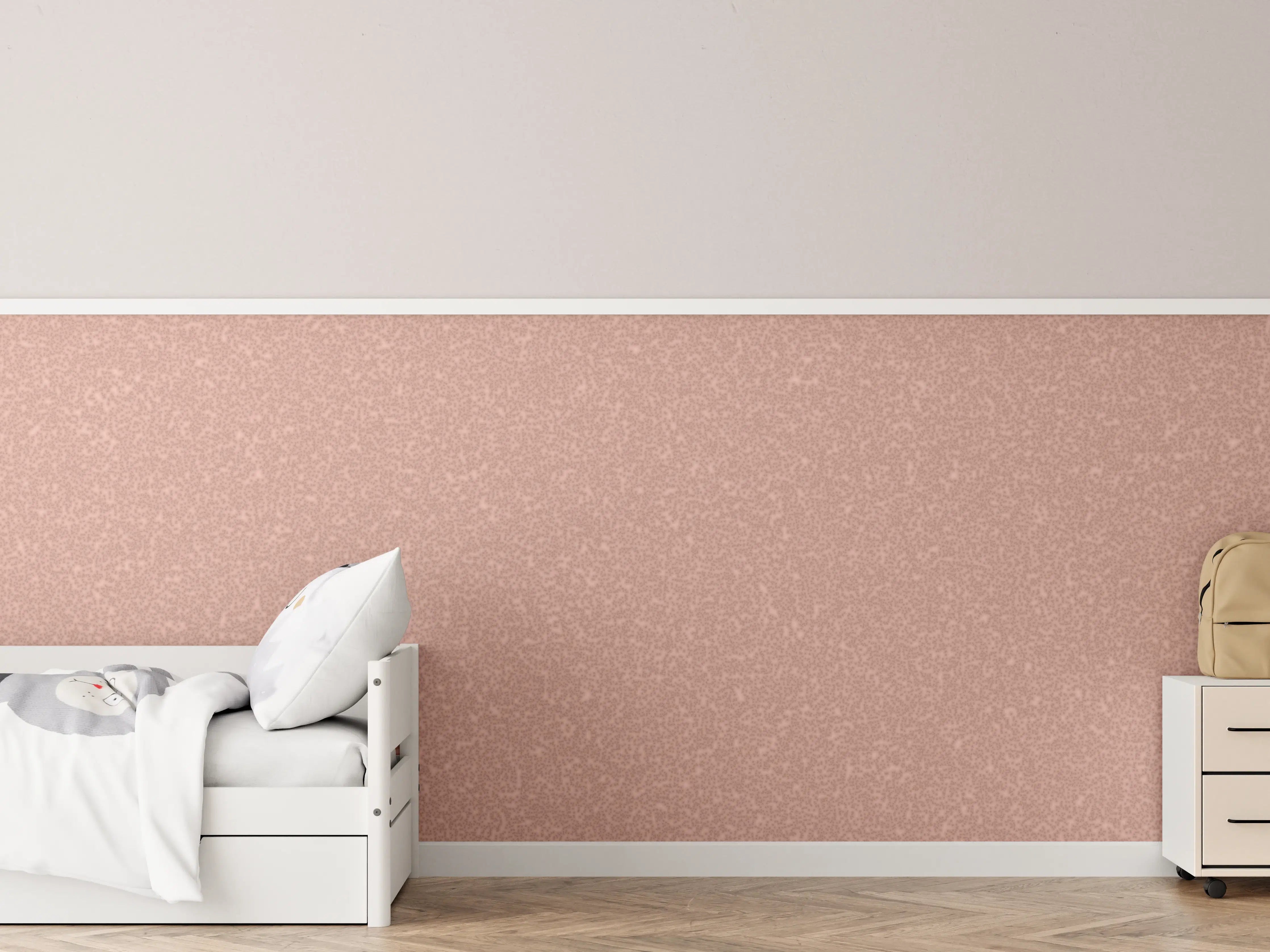 Kinderzimmer Wandgestaltung - Zarte Roségoldene Textur mit feinem Glanz
