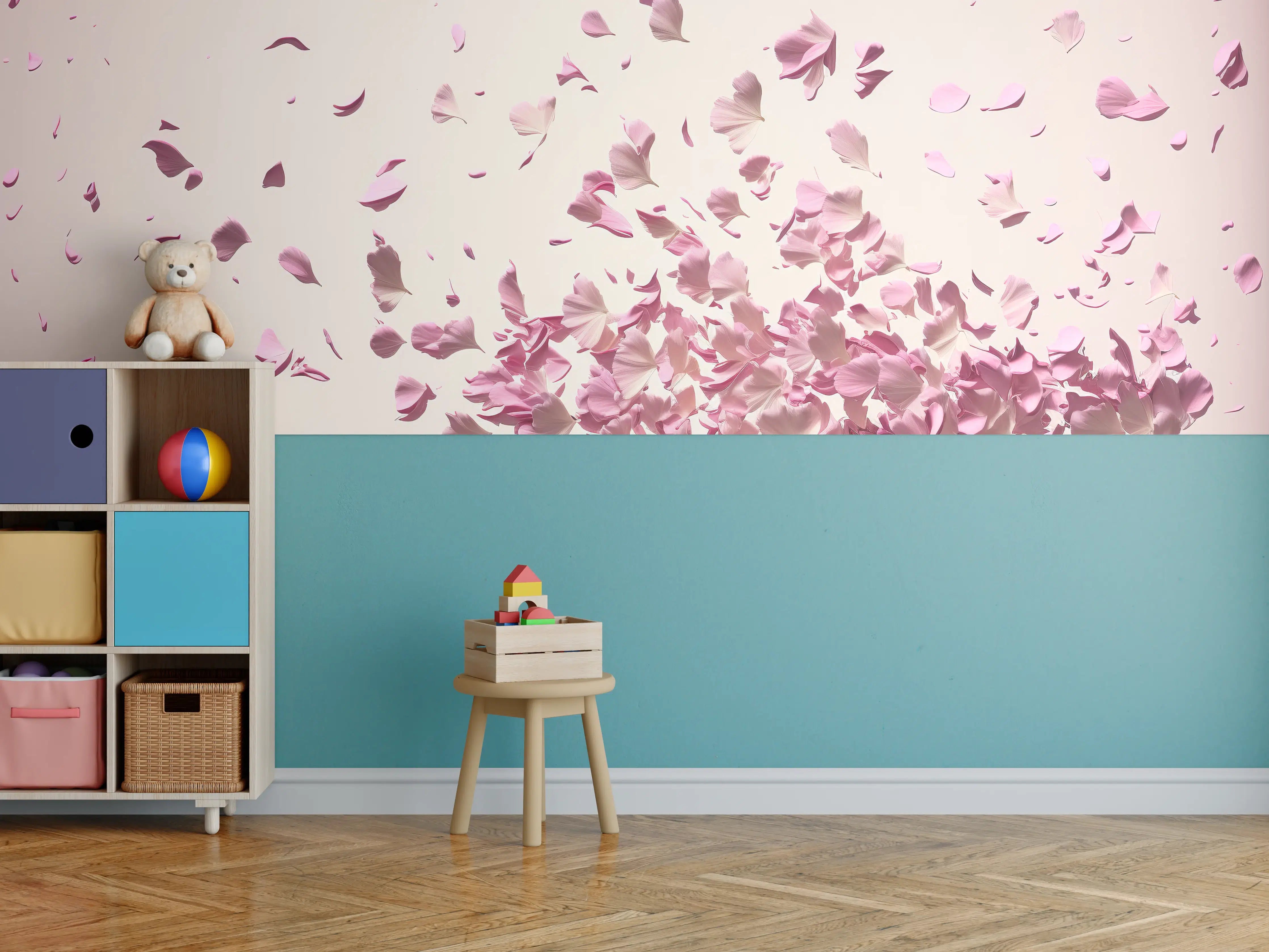 Kinderzimmer Wandgestaltung - Zarte Sakura-Blütenpracht Explosion