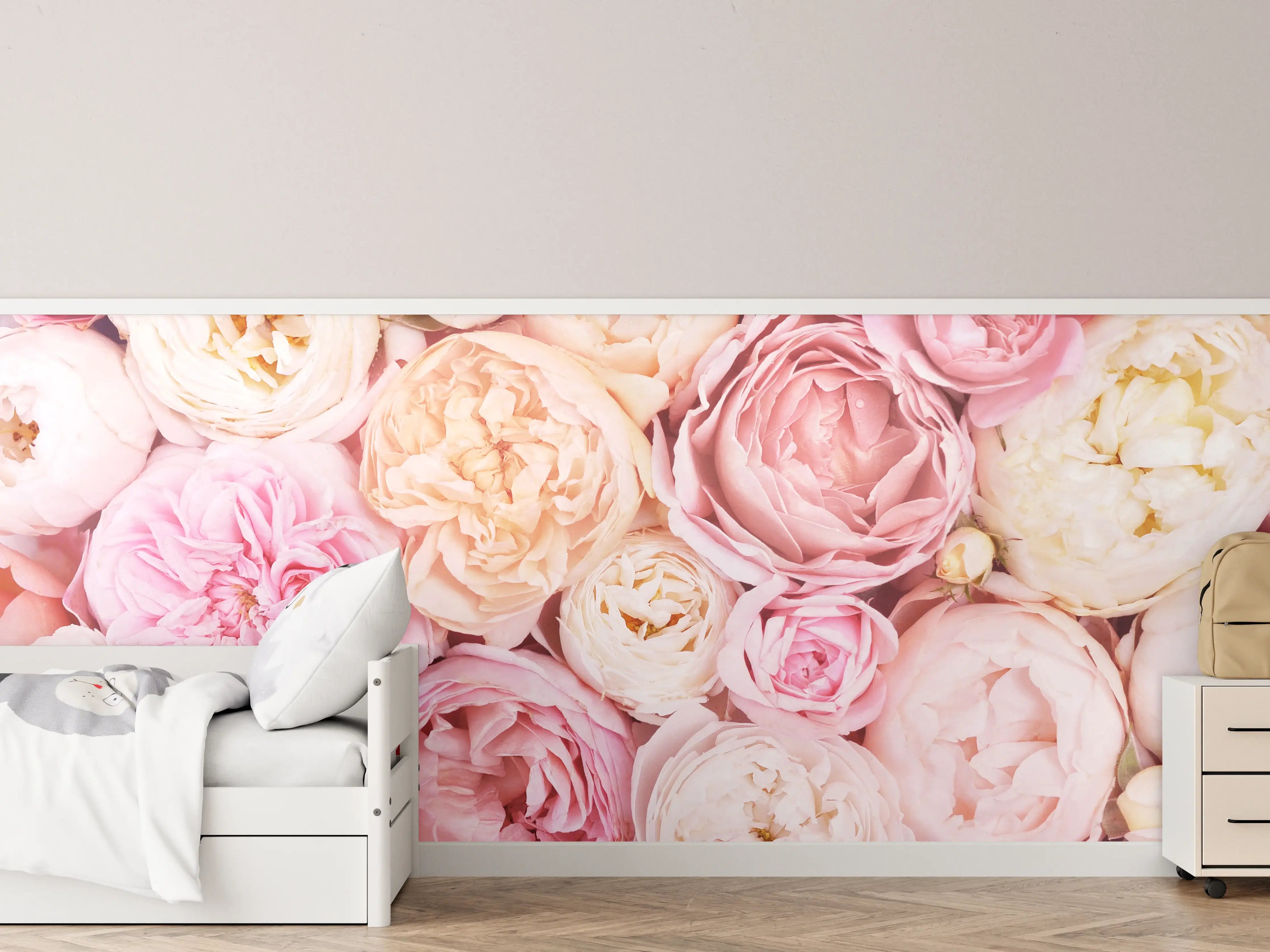 Kinderzimmer Wandgestaltung - Zarte blühende Rosen