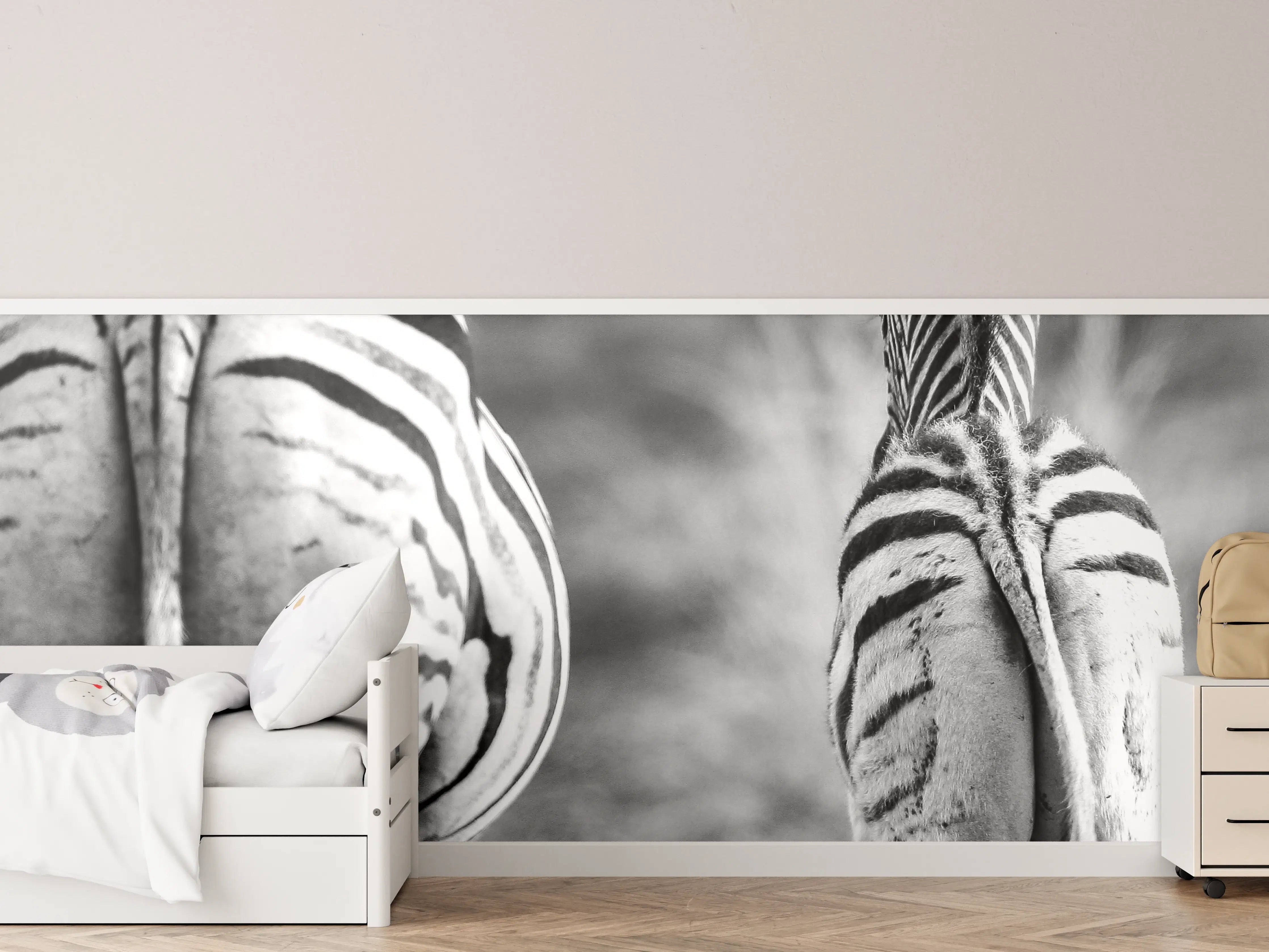 Kinderzimmer Wandgestaltung - Zebra - schwarz-weiß