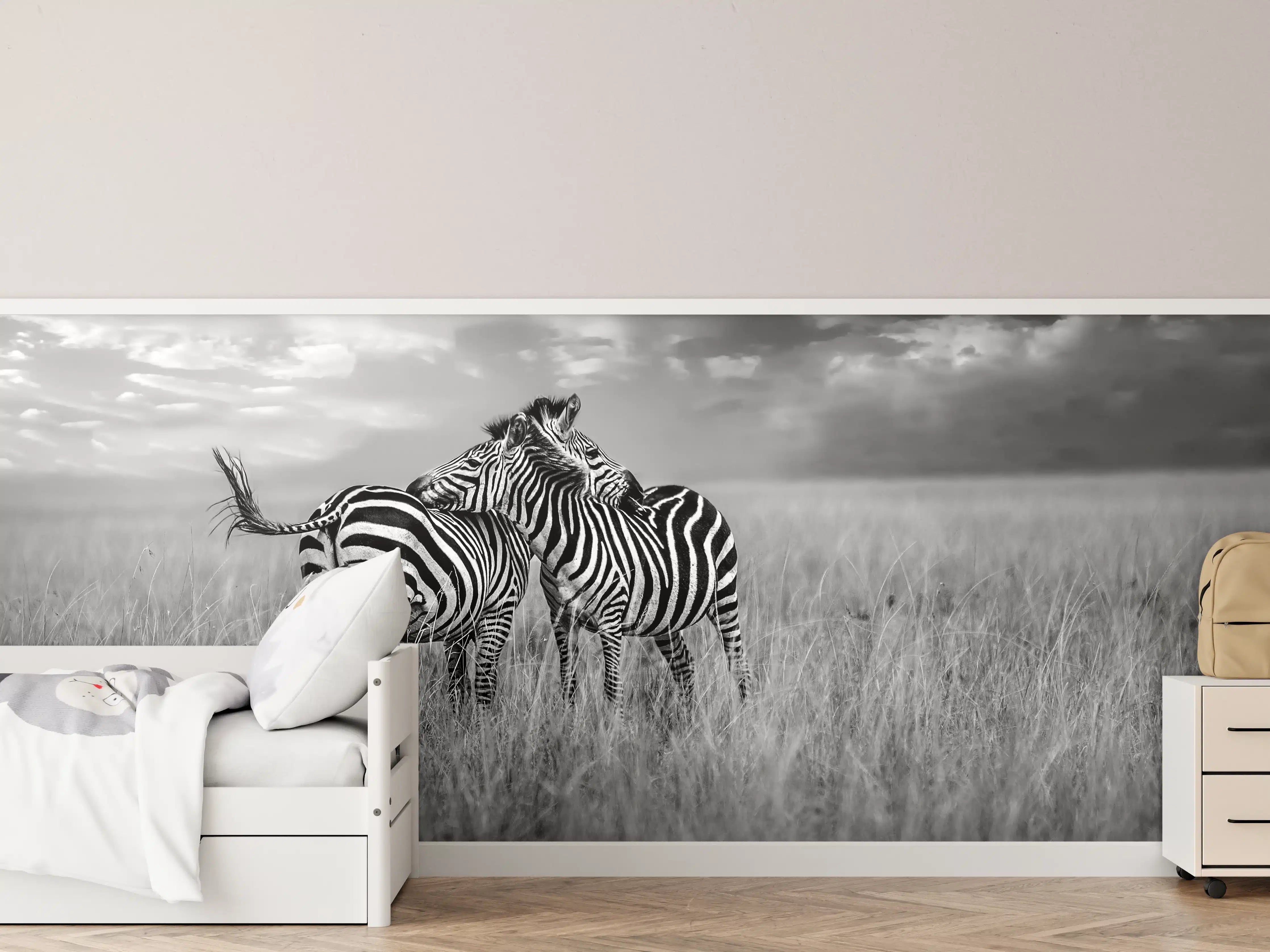 Kinderzimmer Wandgestaltung - Zebras in ihrer Natur - Savanne