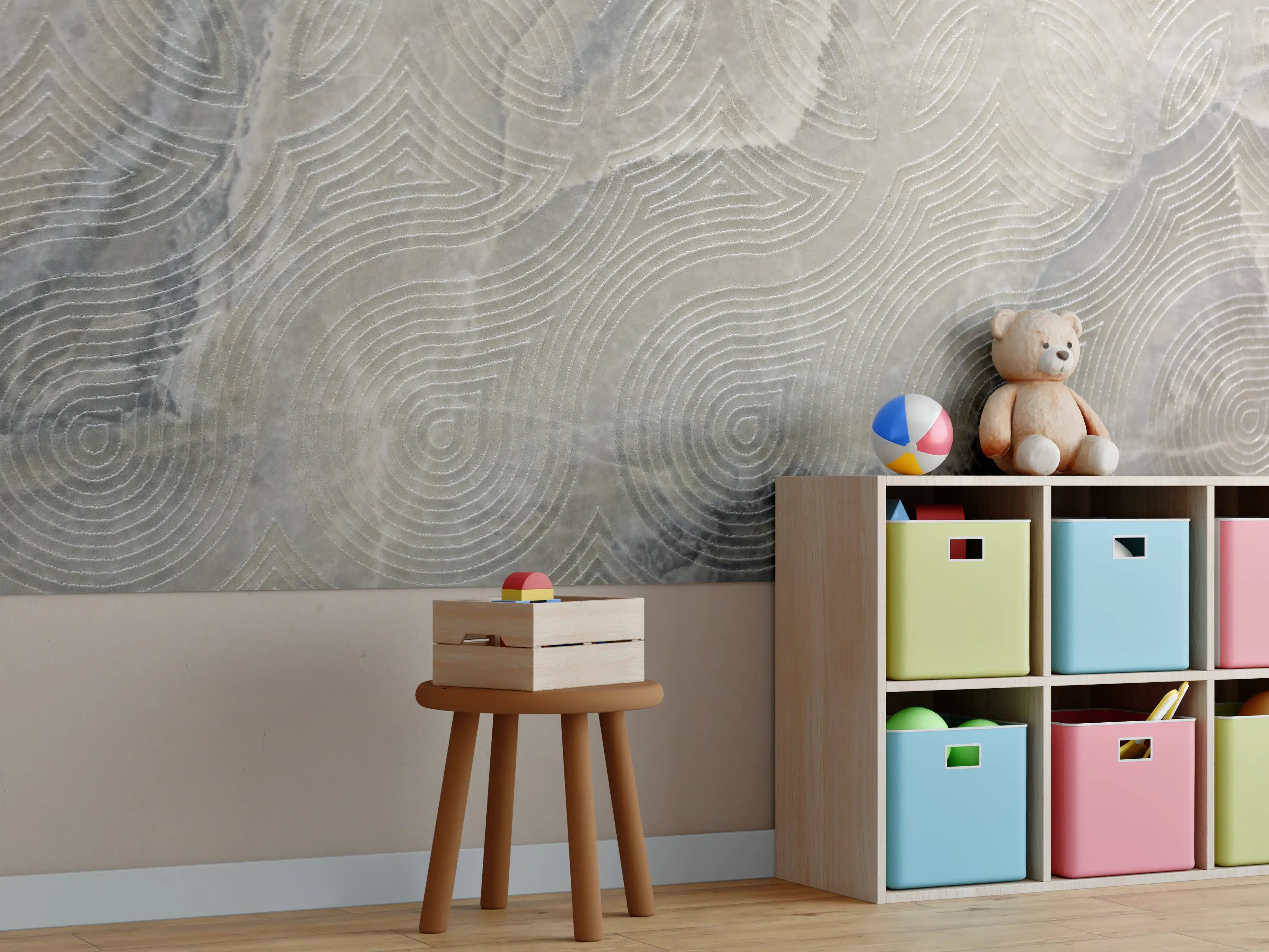 Kinderzimmer Wandgestaltung - Zeitlose Holzstruktur mit natürlichen Maserungen