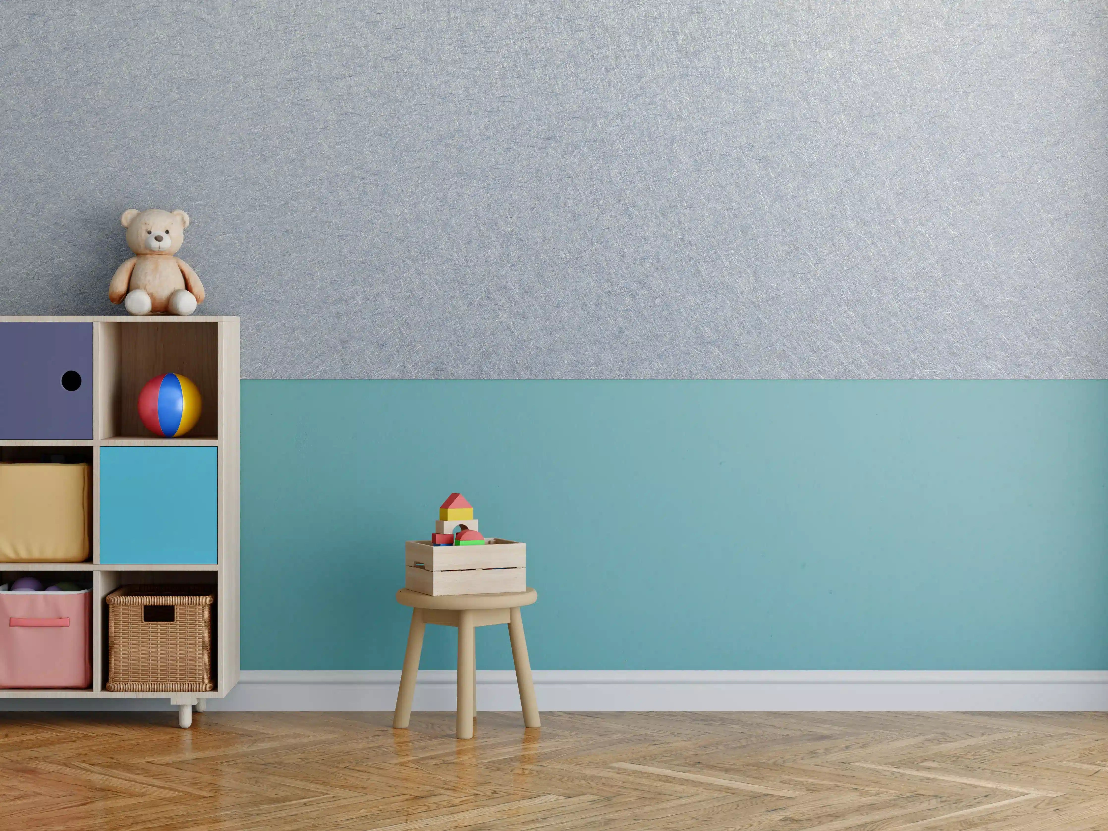 Kinderzimmer Wandgestaltung - Zerkratzte metallische Oberfläche